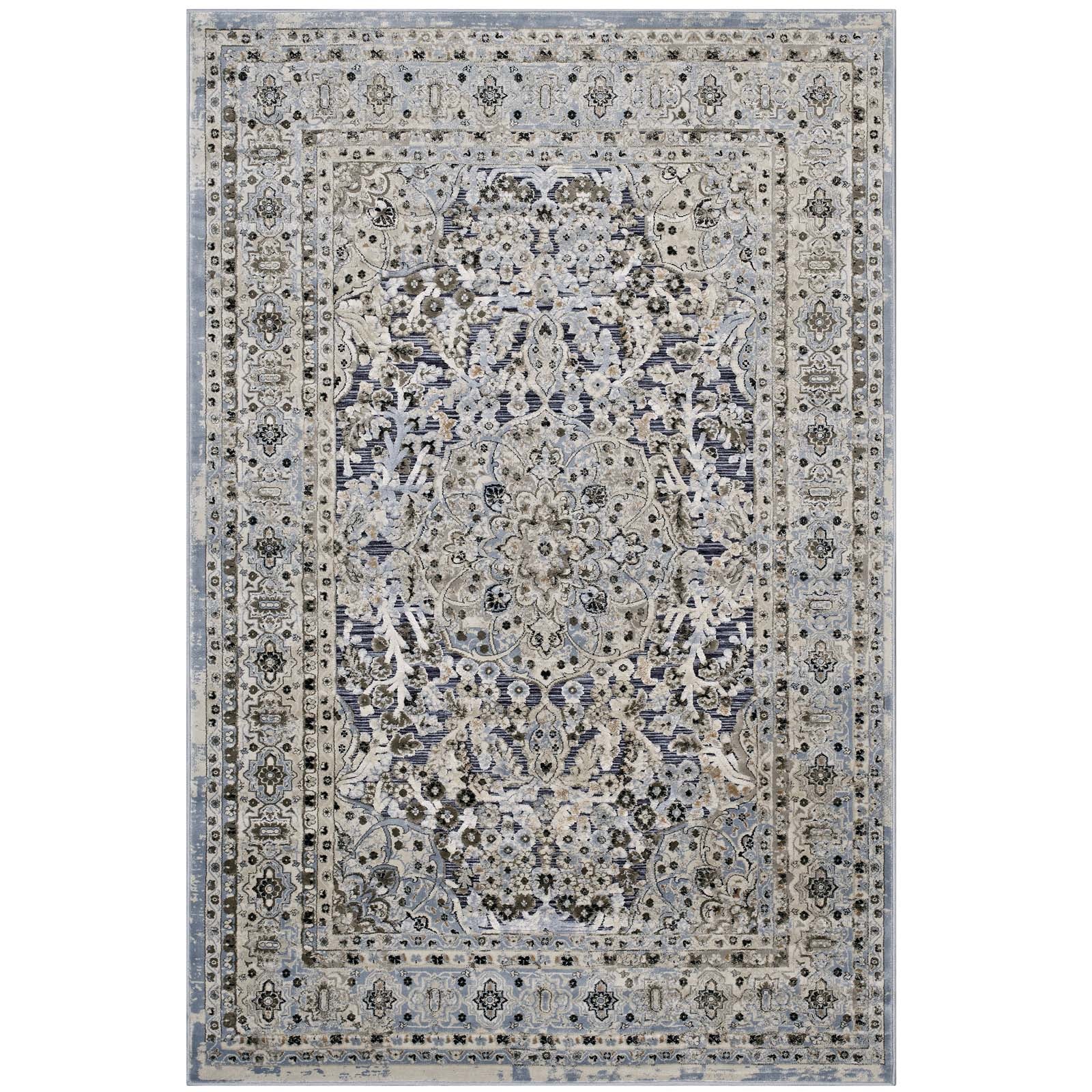 Elqenna Ornate Vintage Floral Turkish Area Rug by Modway