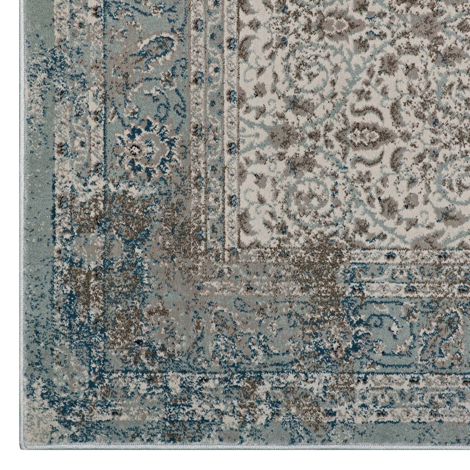 Dilys Distressed Vintage Floral Lattice Area Rug by Modway