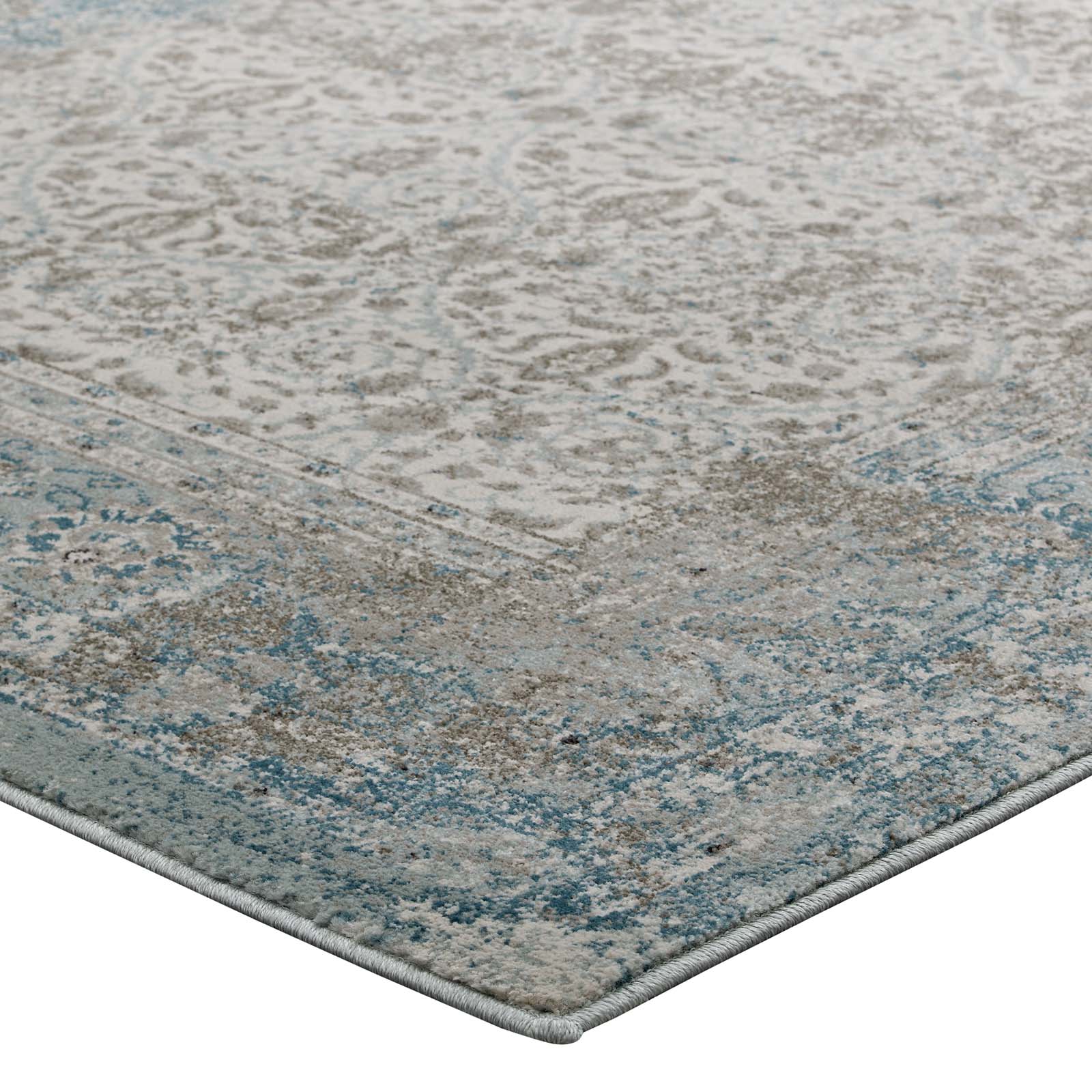 Dilys Distressed Vintage Floral Lattice Area Rug by Modway