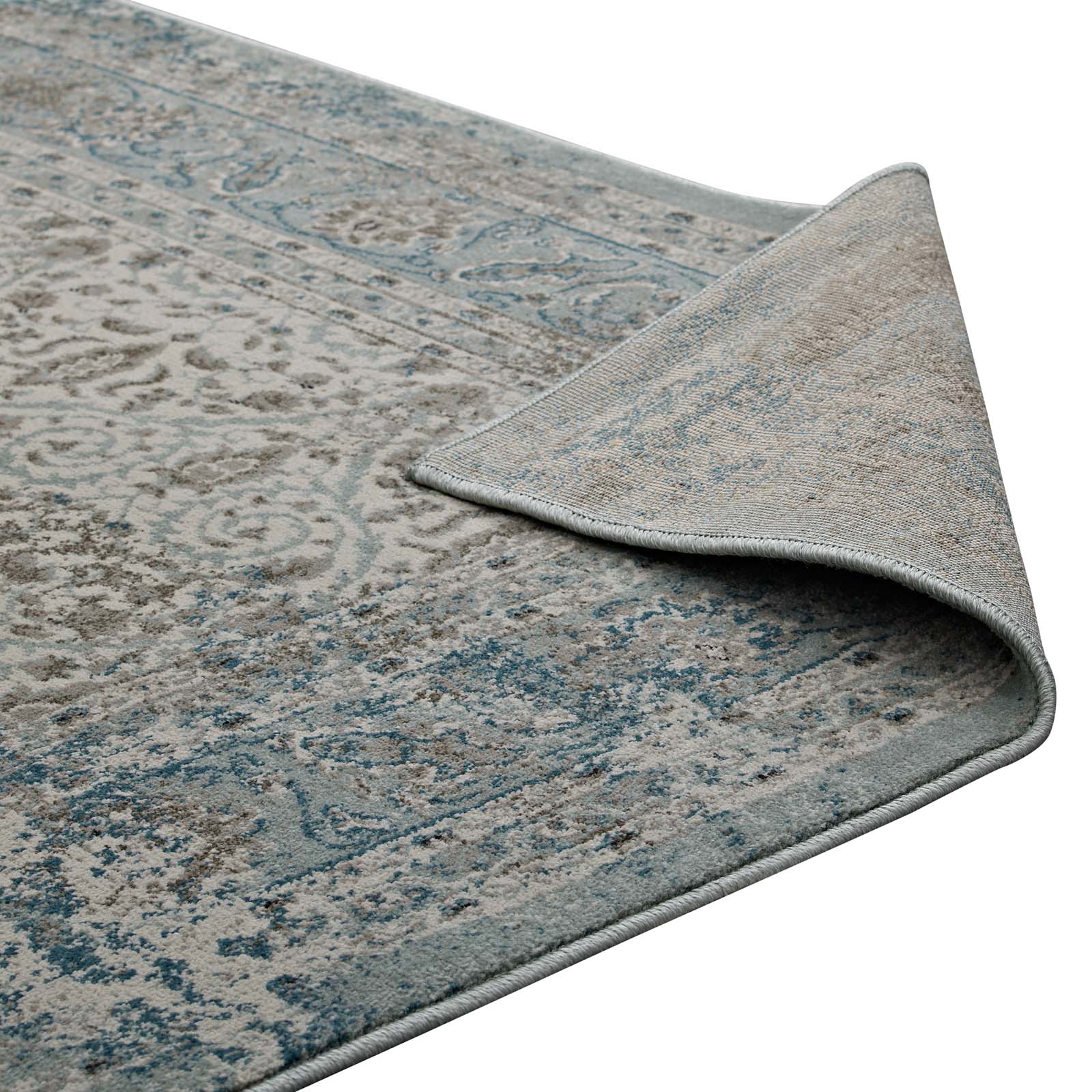 Dilys Distressed Vintage Floral Lattice Area Rug by Modway
