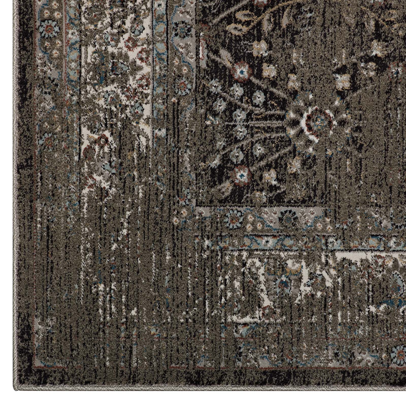 Berit Distressed Vintage Floral Lattice Area Rug by Modway