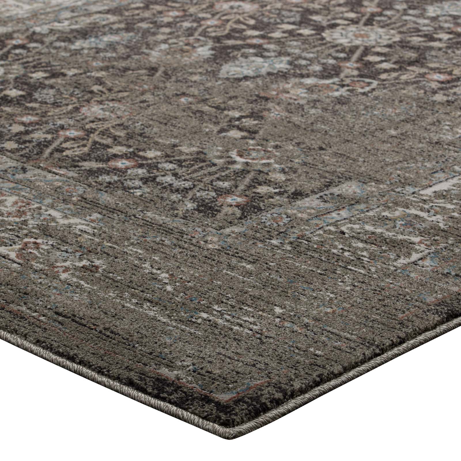 Berit Distressed Vintage Floral Lattice Area Rug by Modway