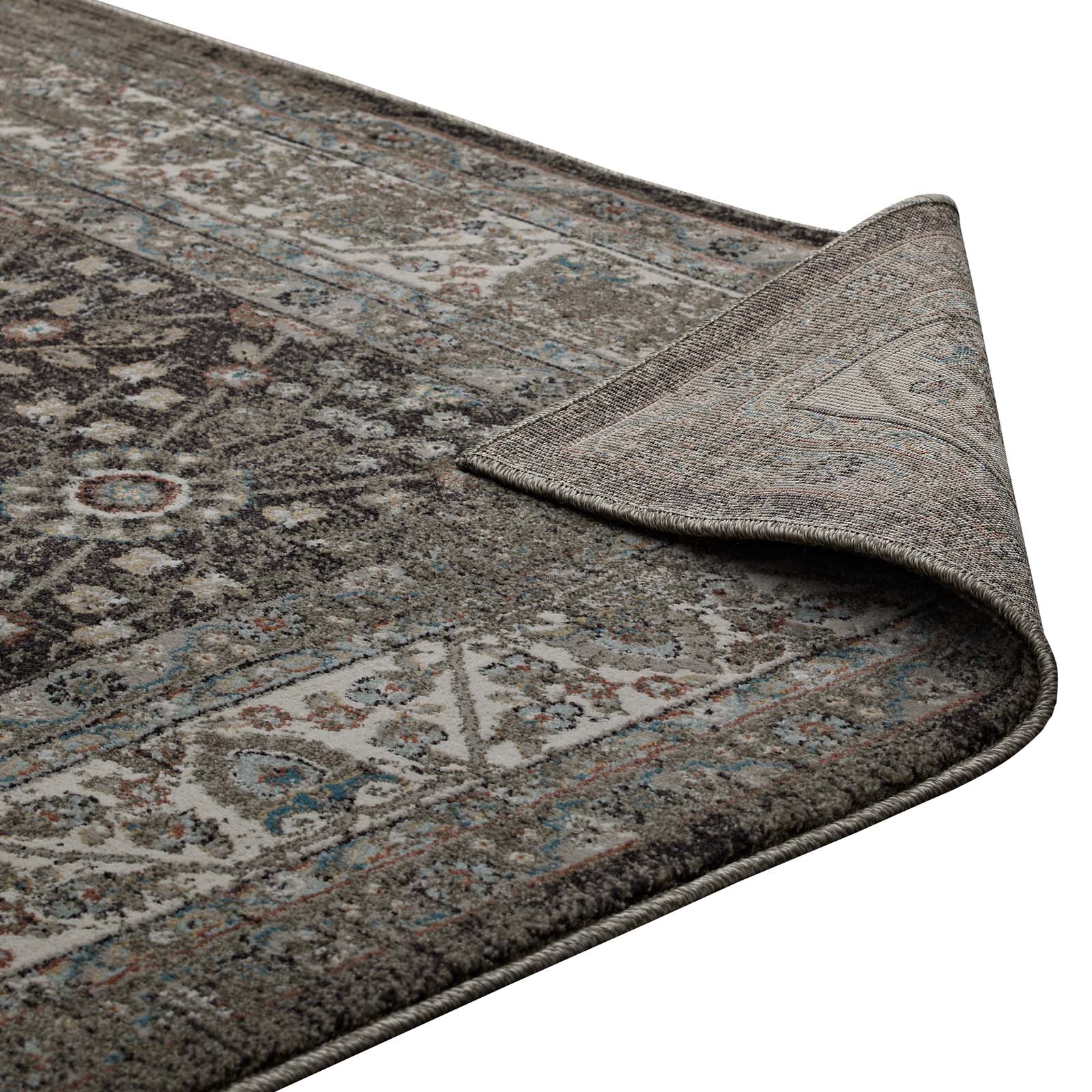 Berit Distressed Vintage Floral Lattice Area Rug by Modway