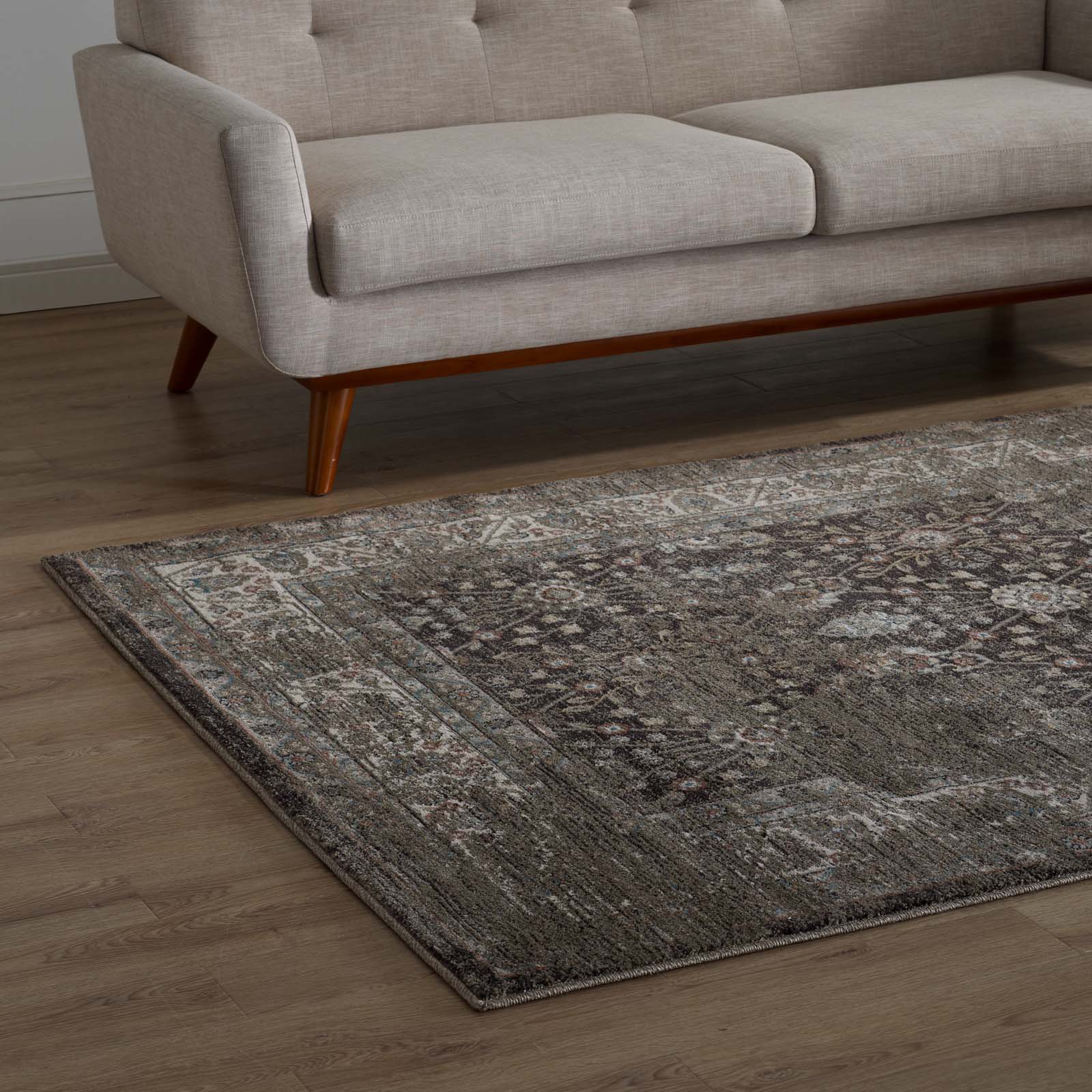 Berit Distressed Vintage Floral Lattice Area Rug by Modway