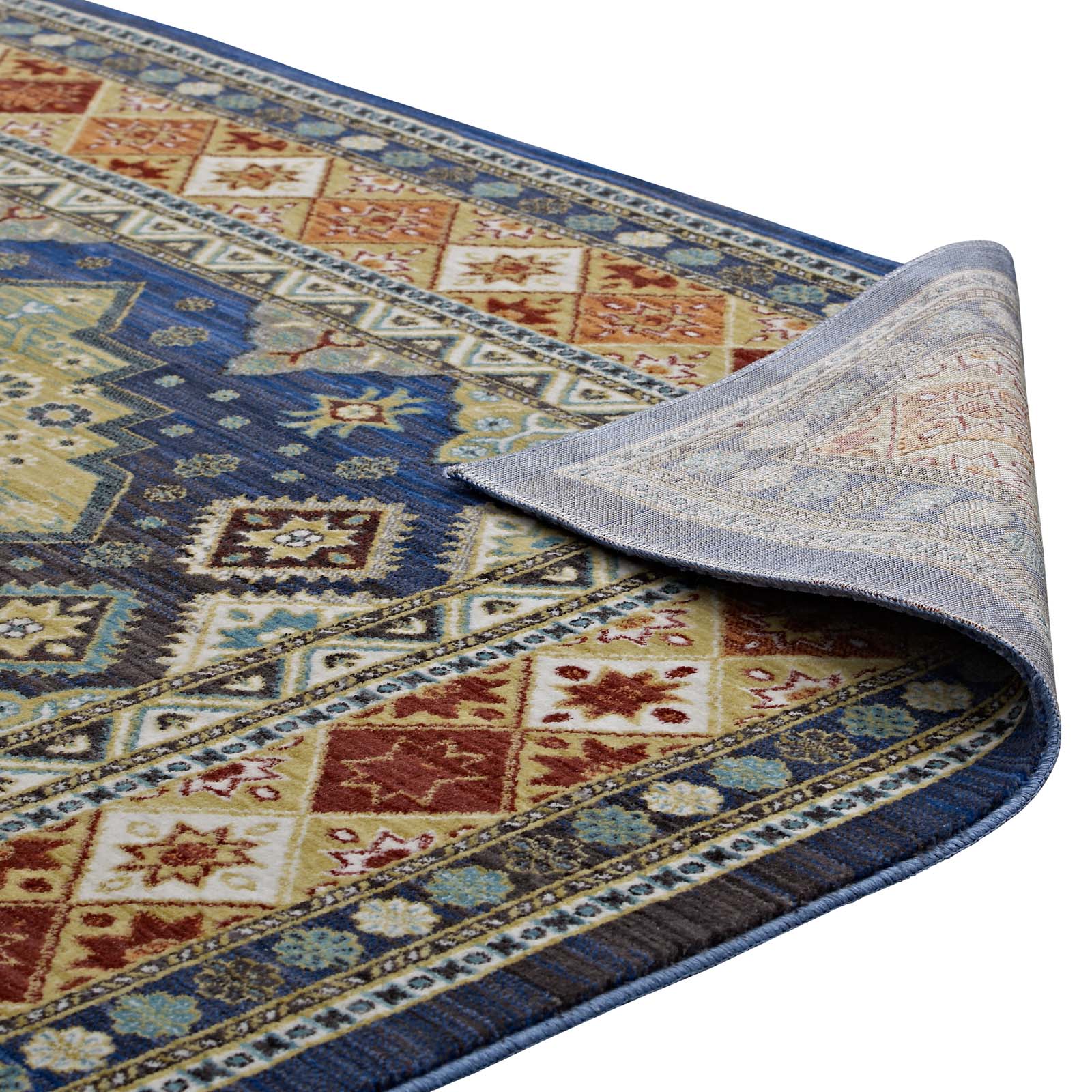 Atzi Distressed Southwestern Diamond Floral Area Rug by Modway
