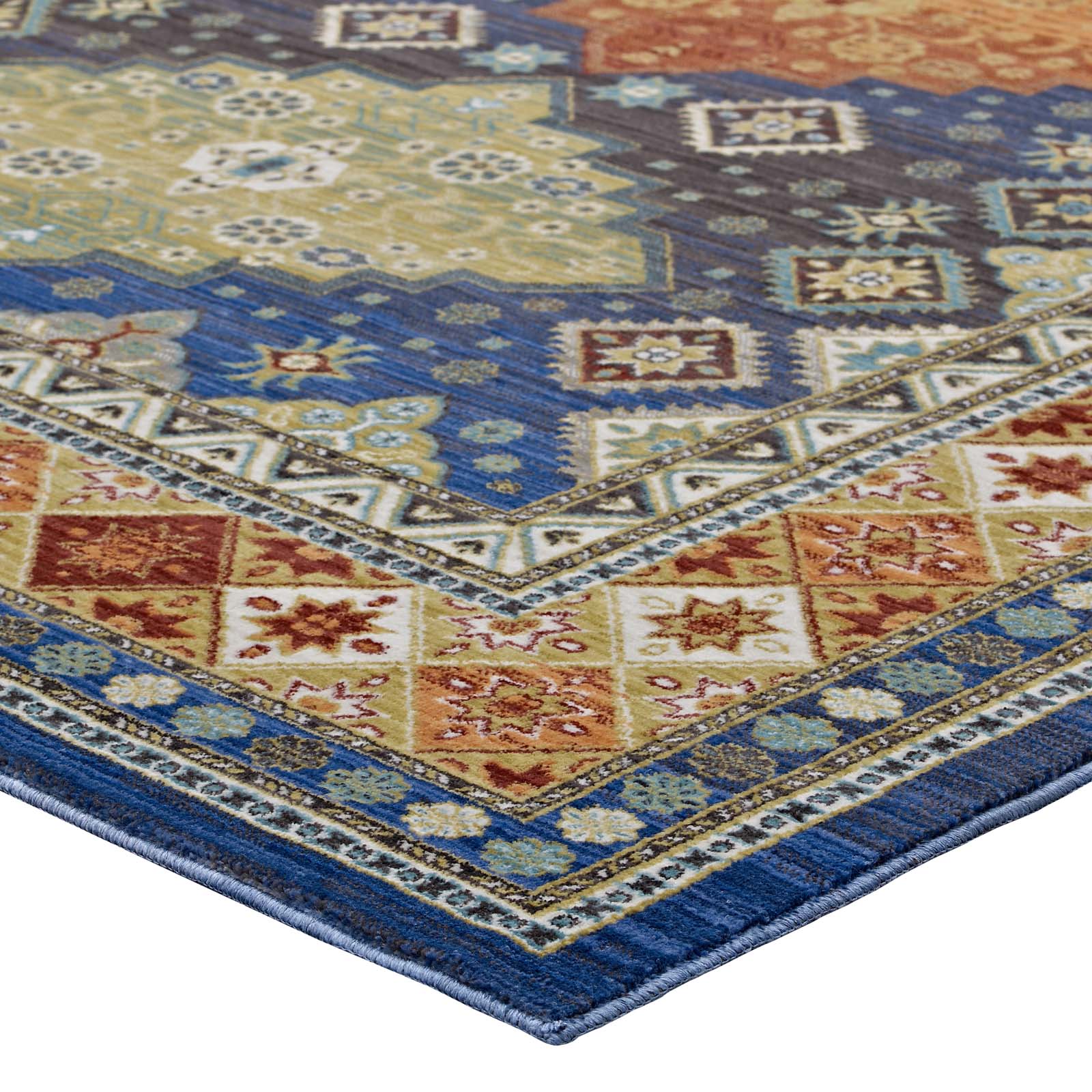 Atzi Distressed Southwestern Diamond Floral Area Rug by Modway