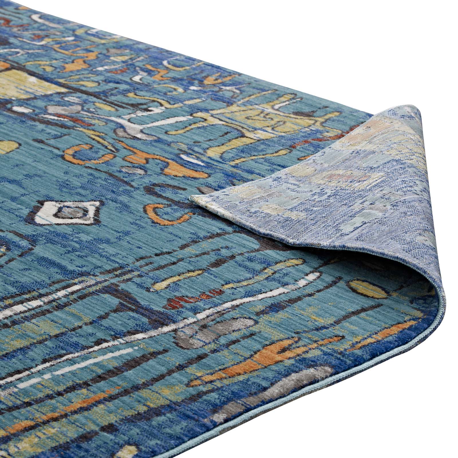 Yaretzi Distressed Southwestern Aztec Area Rug by Modway