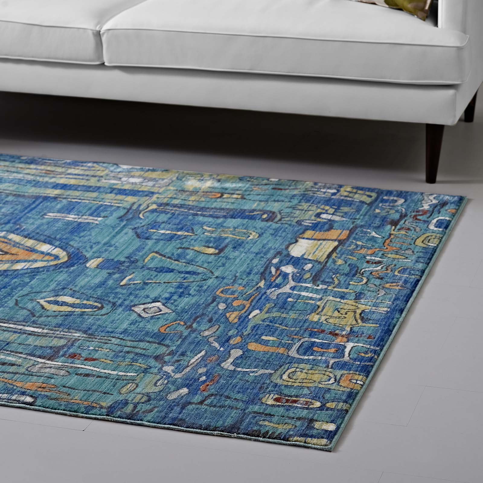 Yaretzi Distressed Southwestern Aztec Area Rug by Modway