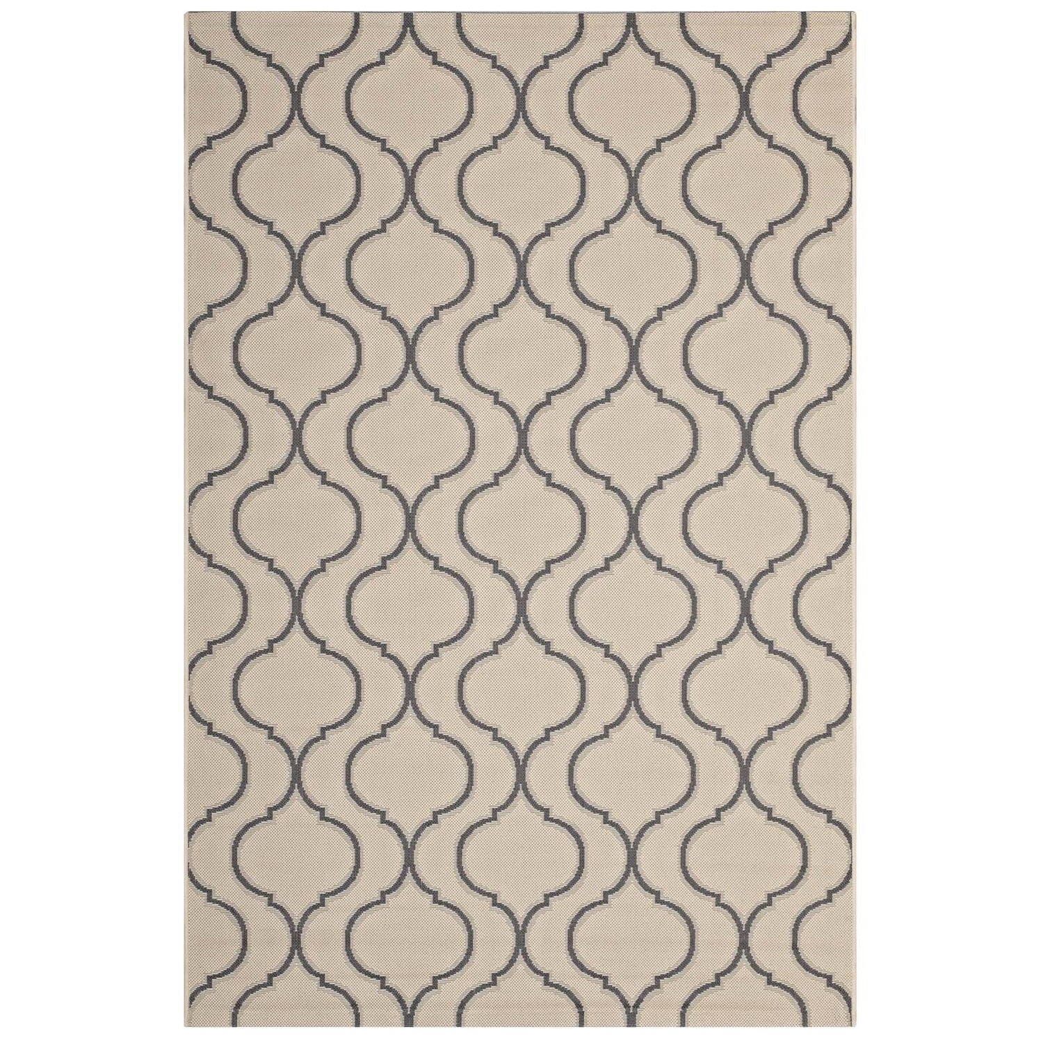 Linza Wave Abstract Trellis Indoor and Outdoor Area Rug by Modway