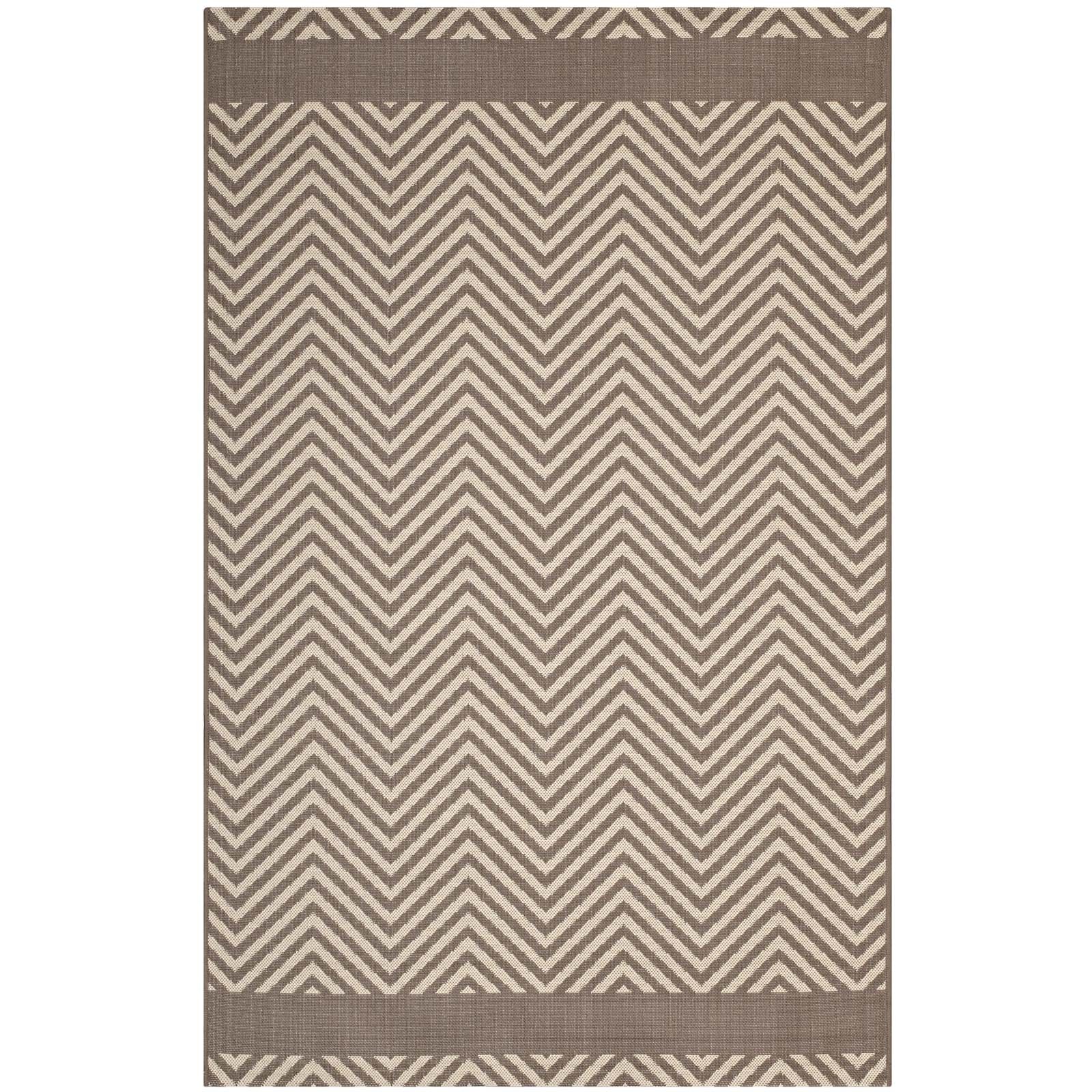 Optica Chevron With End Borders Indoor and Outdoor Area Rug by Modway