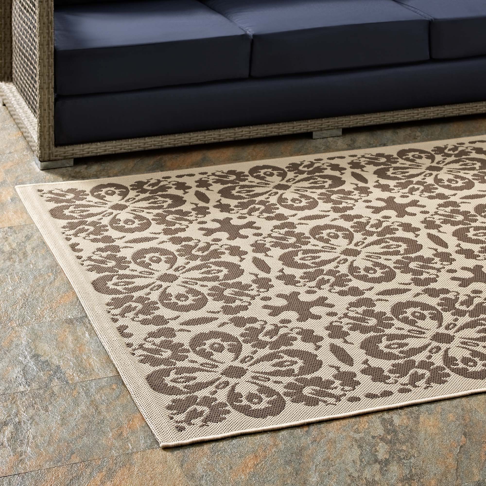 Ariana Vintage Floral Trellis Indoor and Outdoor Area Rug by Modway
