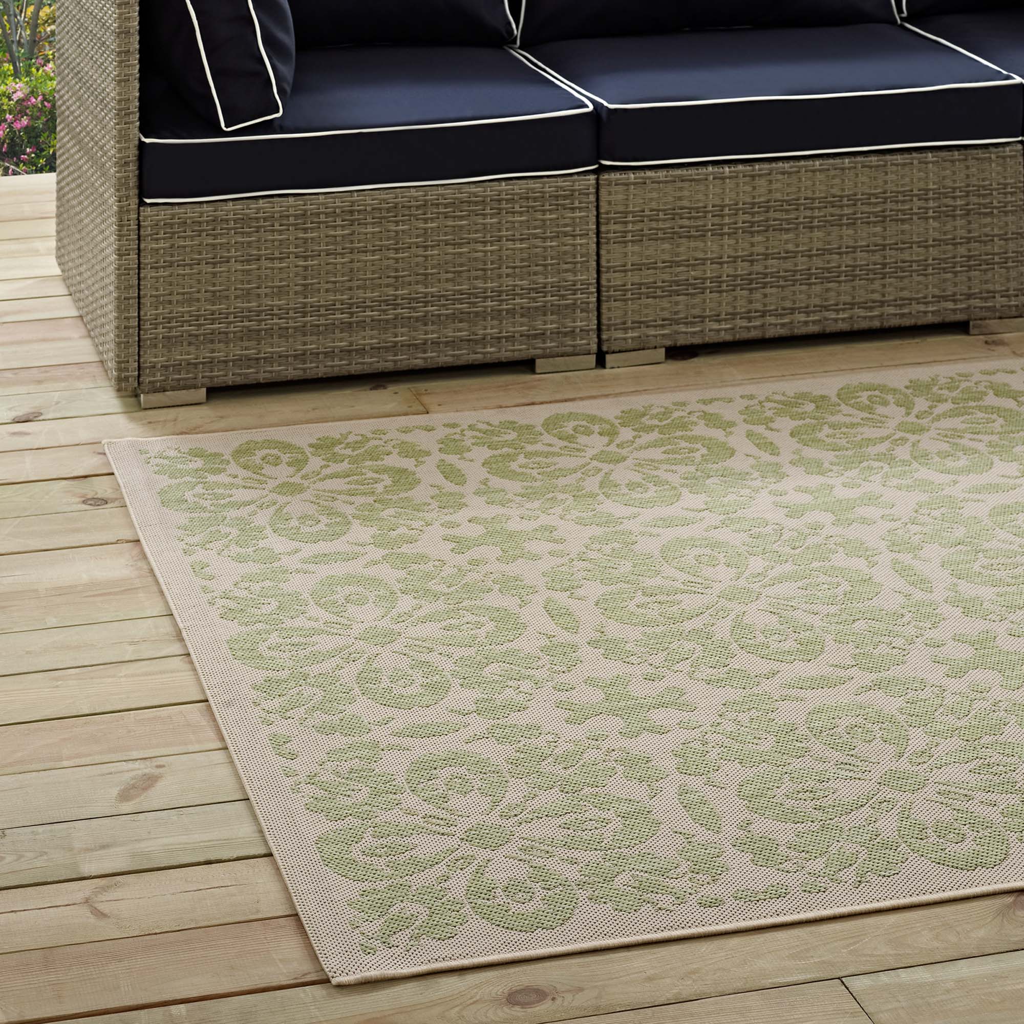 Ariana Vintage Floral Trellis Indoor and Outdoor Area Rug by Modway