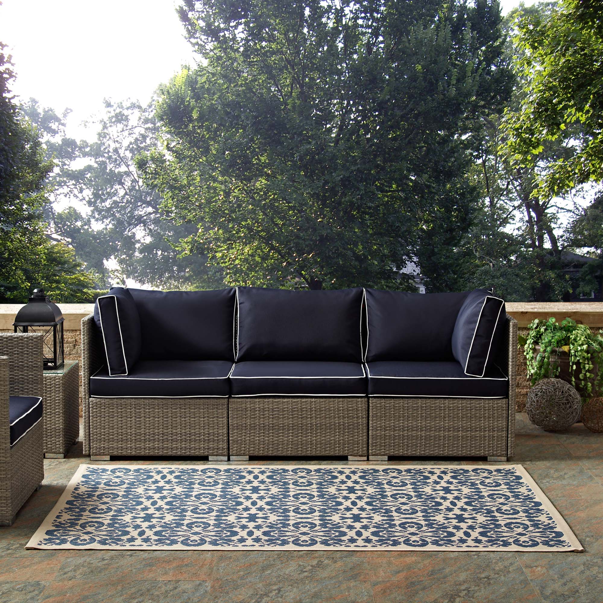 Ariana Vintage Floral Trellis Indoor and Outdoor Area Rug by Modway