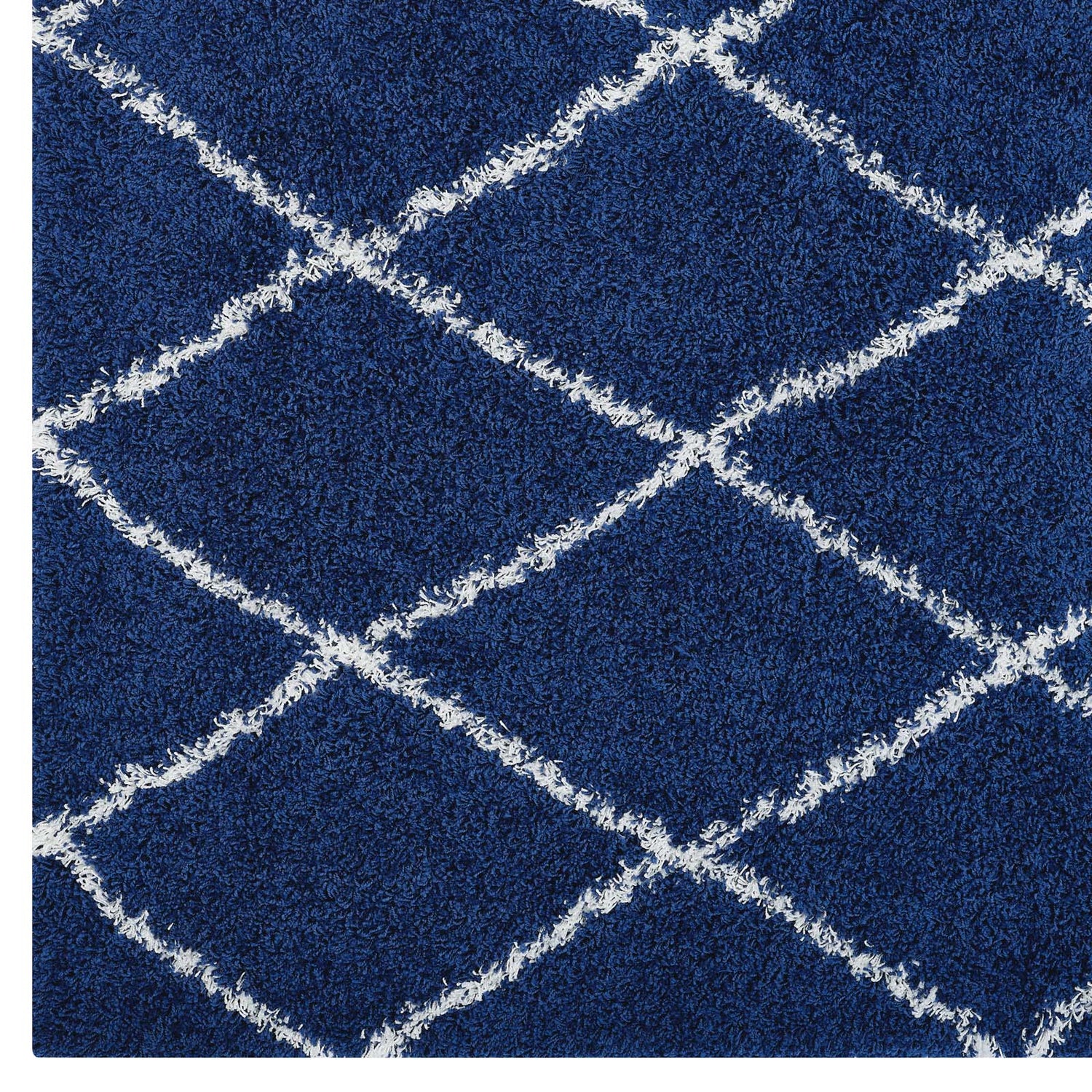 Toryn Diamond Lattice Shag Area Rug by Modway