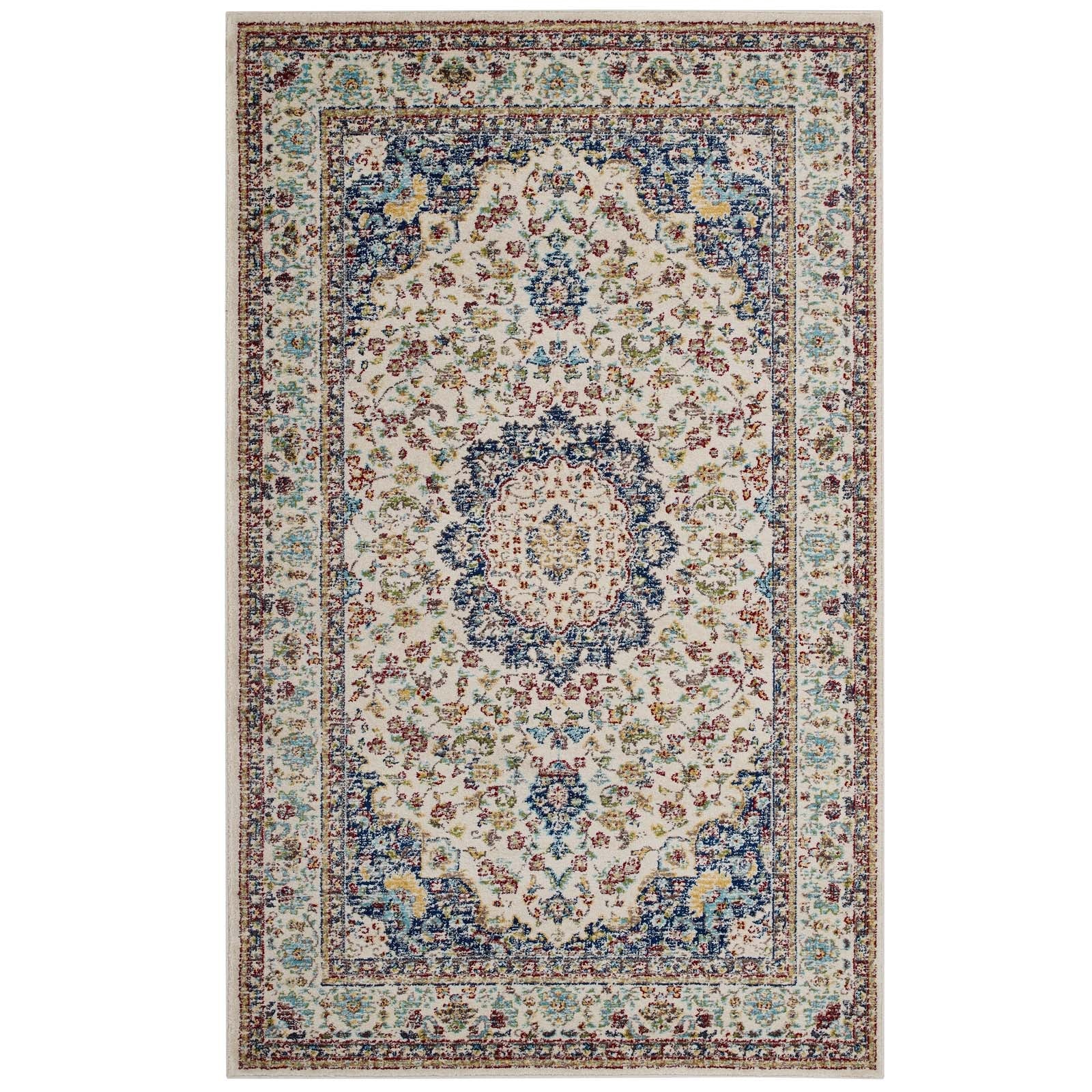 Meryam Distressed Vintage Medallion Area Rug by Modway