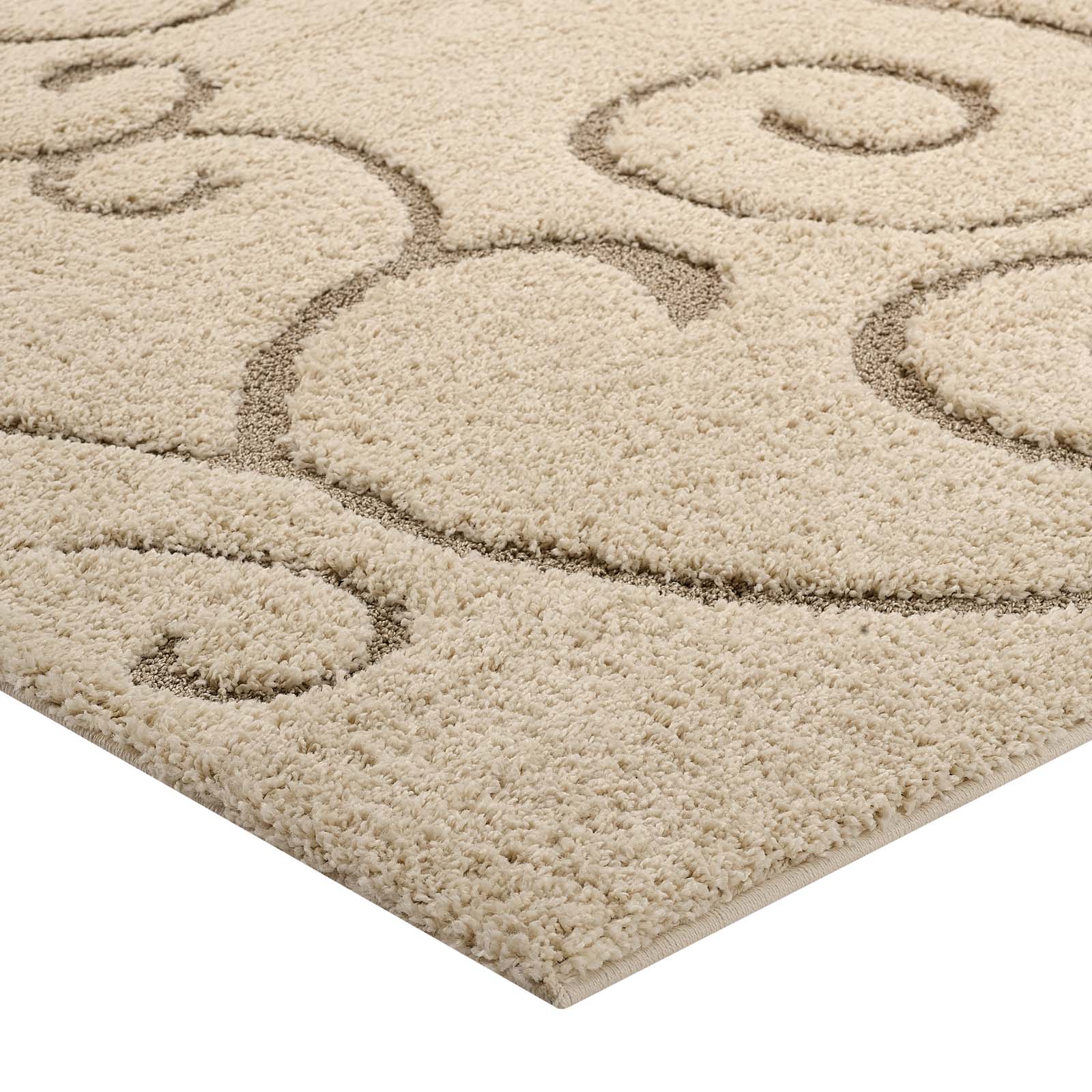 Jubilant Burgeon Scrolling Vine Shag Area Rug by Modway