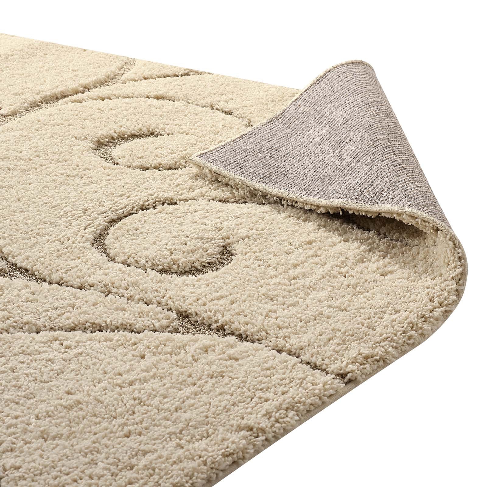 Jubilant Burgeon Scrolling Vine Shag Area Rug by Modway
