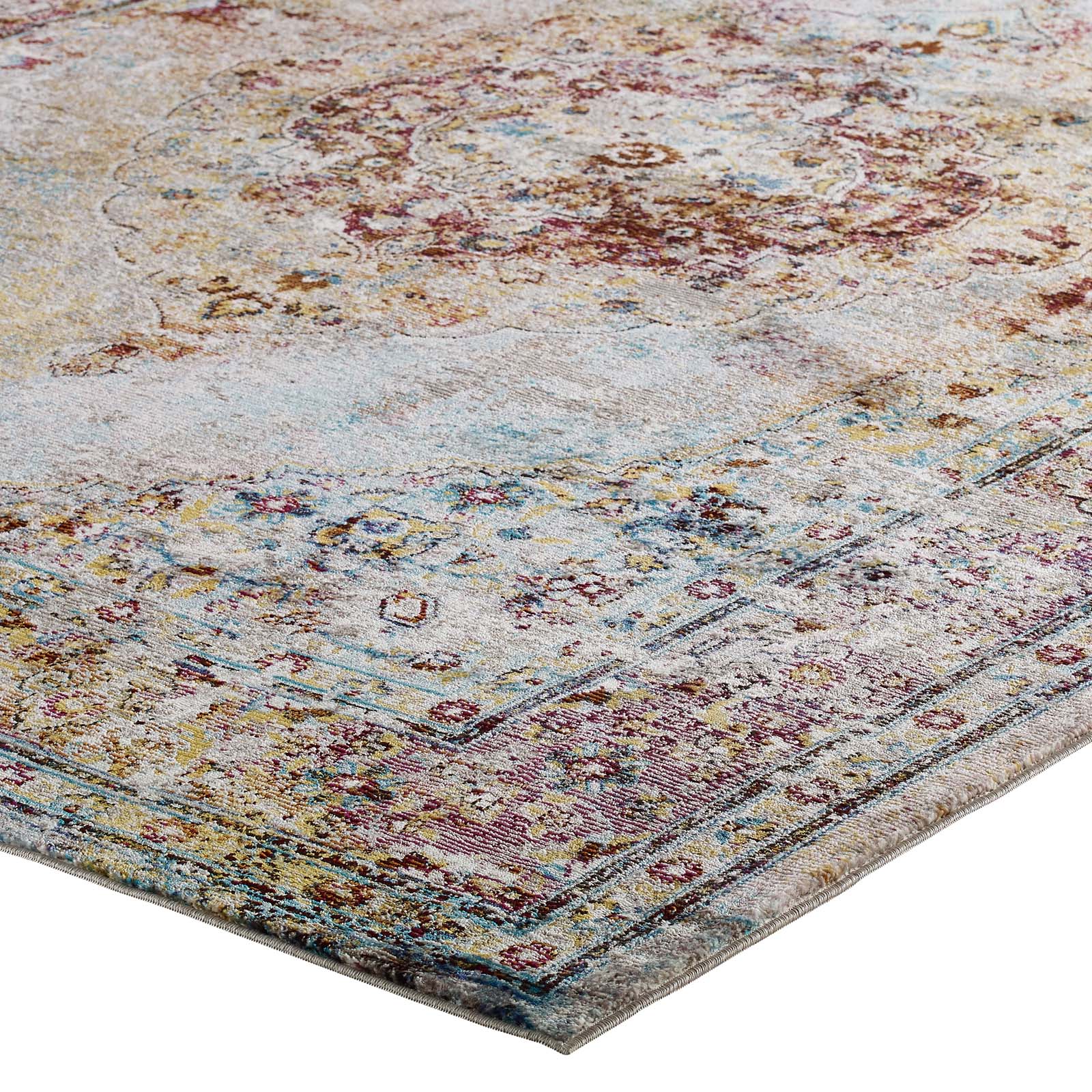Success Merritt Transitional Distressed Floral Vintage Medallion Area Rug by Modway