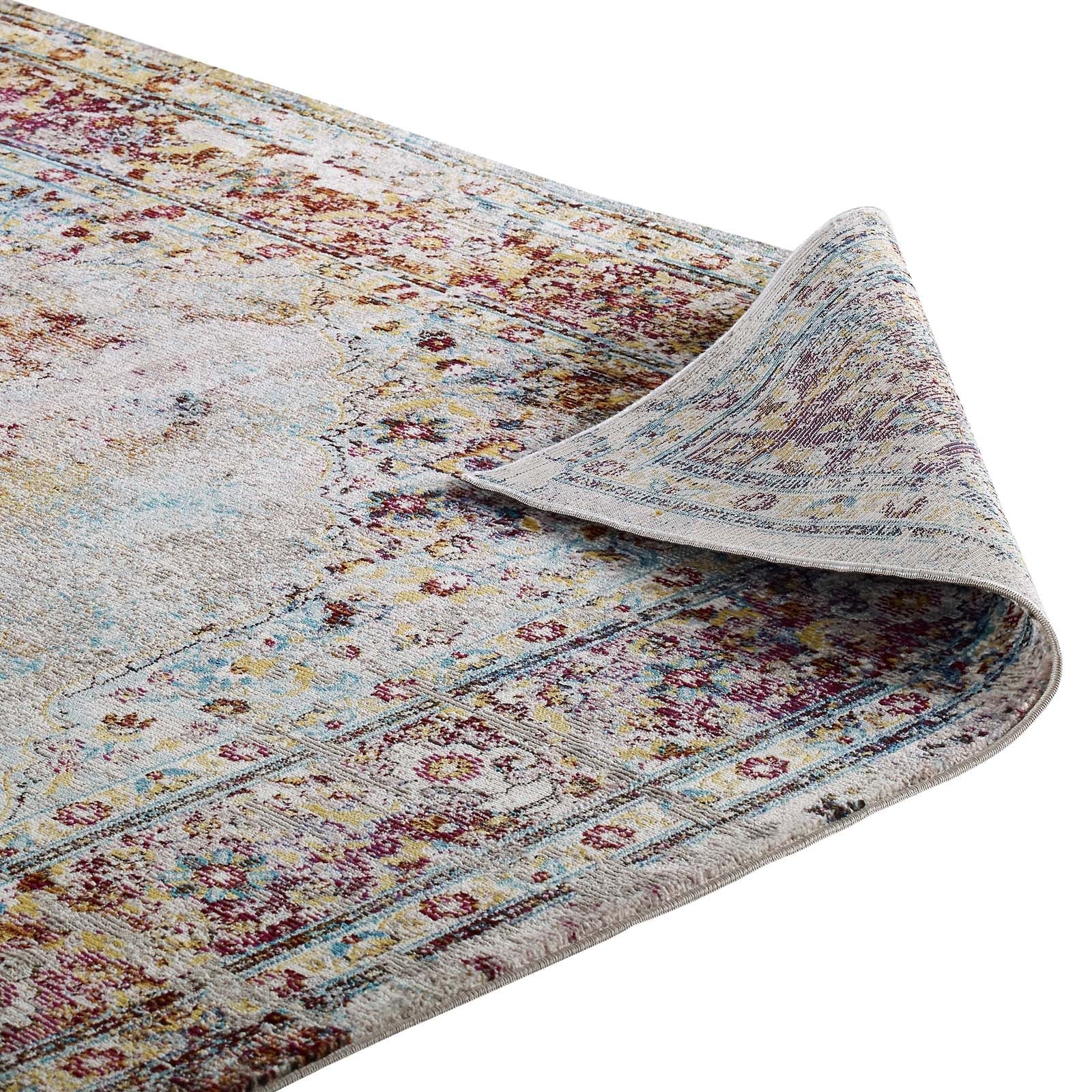 Success Merritt Transitional Distressed Floral Vintage Medallion Area Rug by Modway