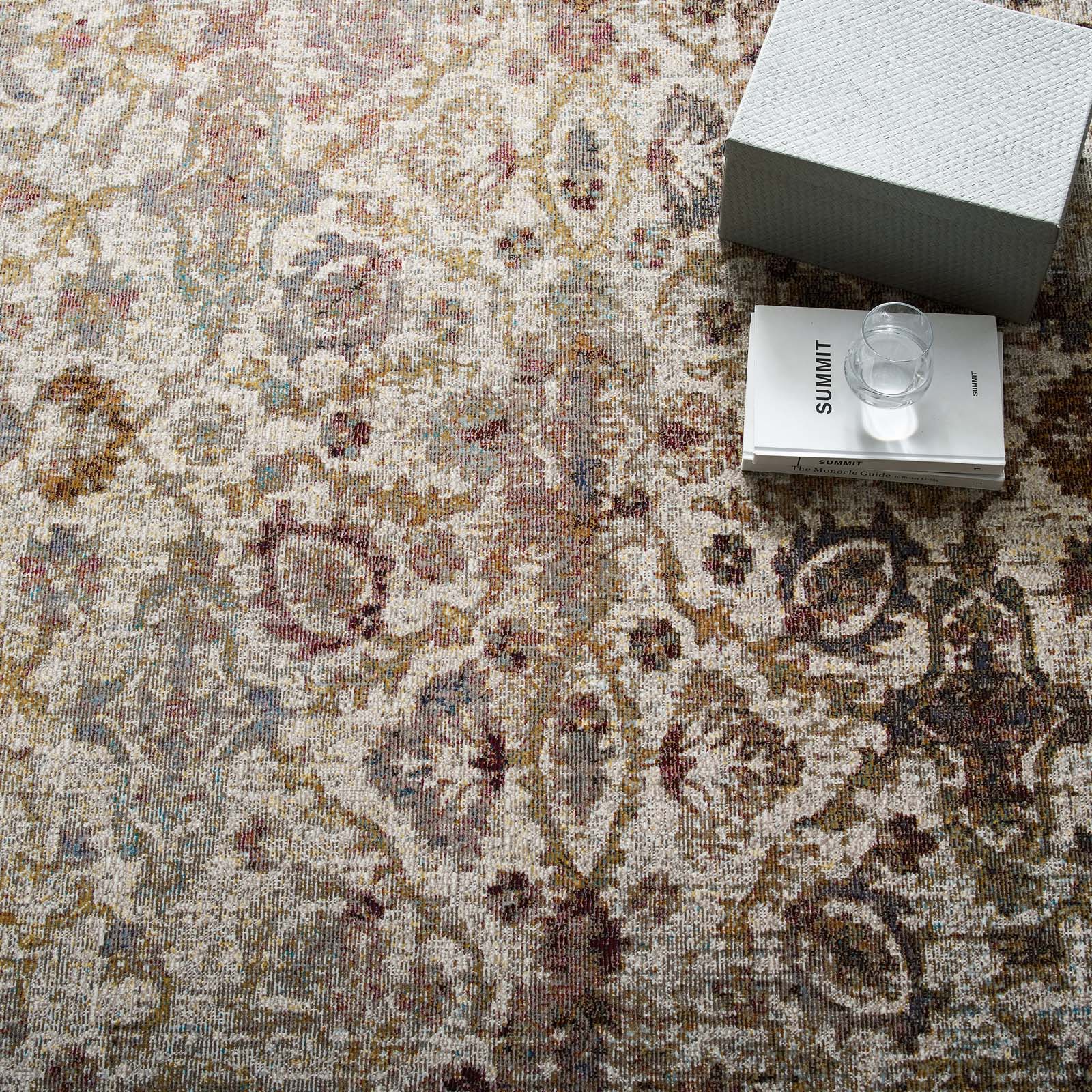 Success Kaede Distressed Vintage Floral Moroccan Trellis Area Rug by Modway