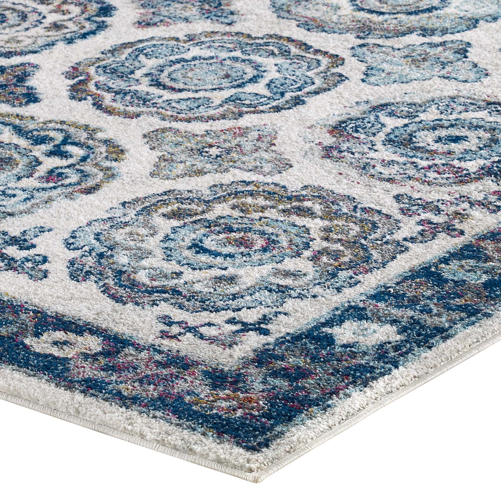 Entourage Odile Distressed Floral Moroccan Trellis Area Rug by Modway
