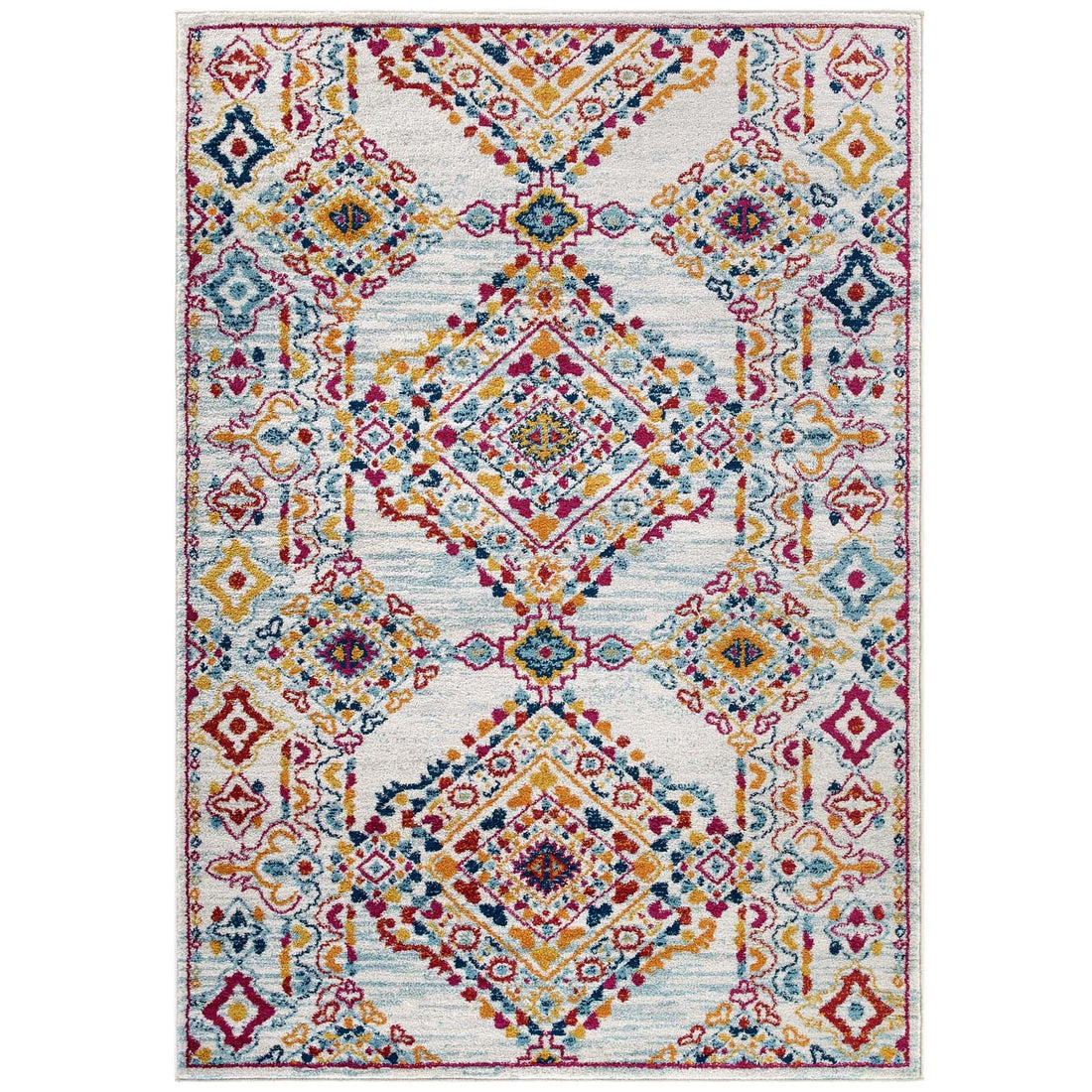 Entourage Khalida Distressed Floral Lattice Area Rug by Modway
