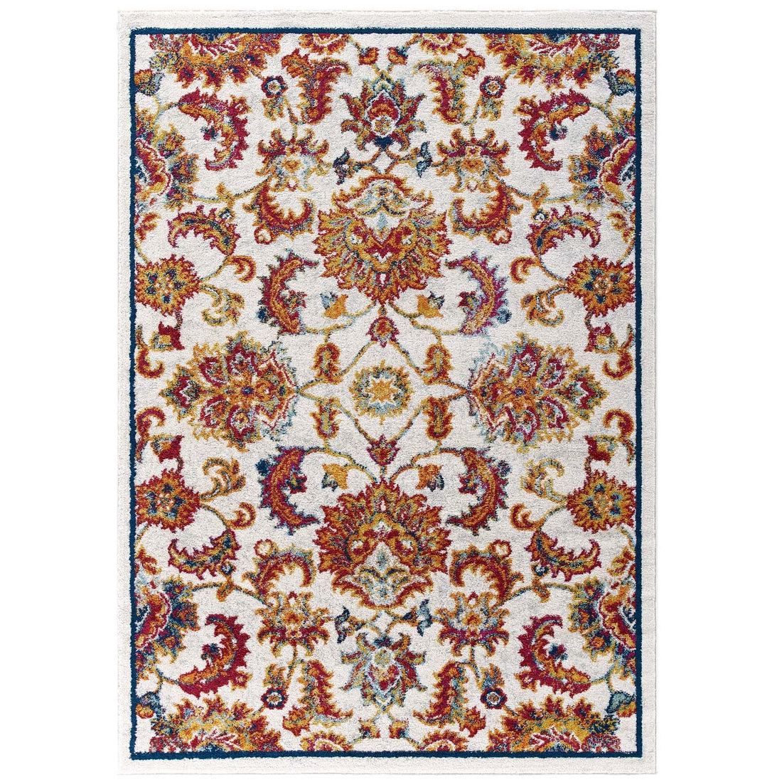 Entourage Azami Distressed Vintage Floral Lattice Area Rug by Modway