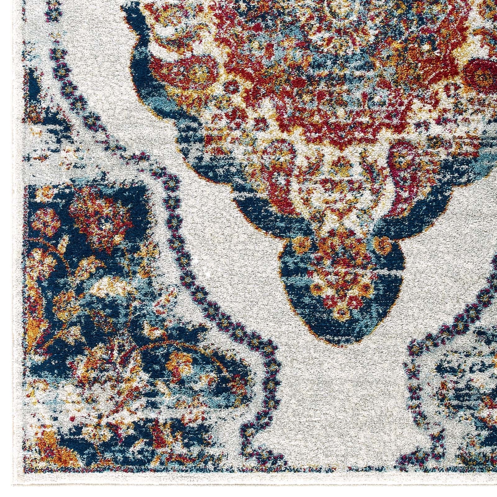 Entourage Malia Distressed Vintage Floral Vintage Medallion Area Rug by Modway
