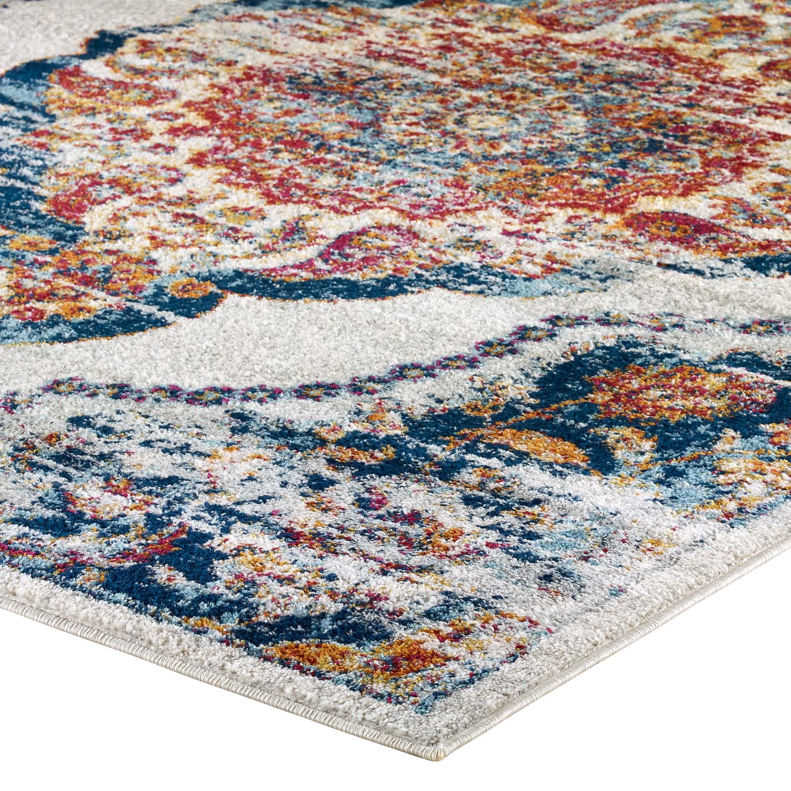 Entourage Malia Distressed Vintage Floral Vintage Medallion Area Rug by Modway