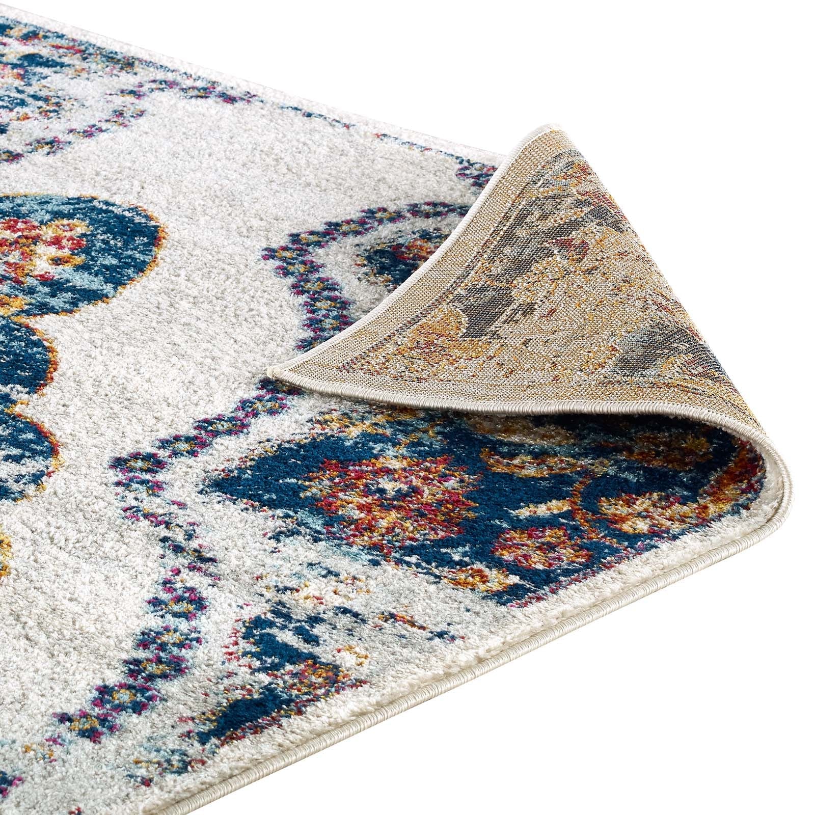 Entourage Malia Distressed Vintage Floral Vintage Medallion Area Rug by Modway