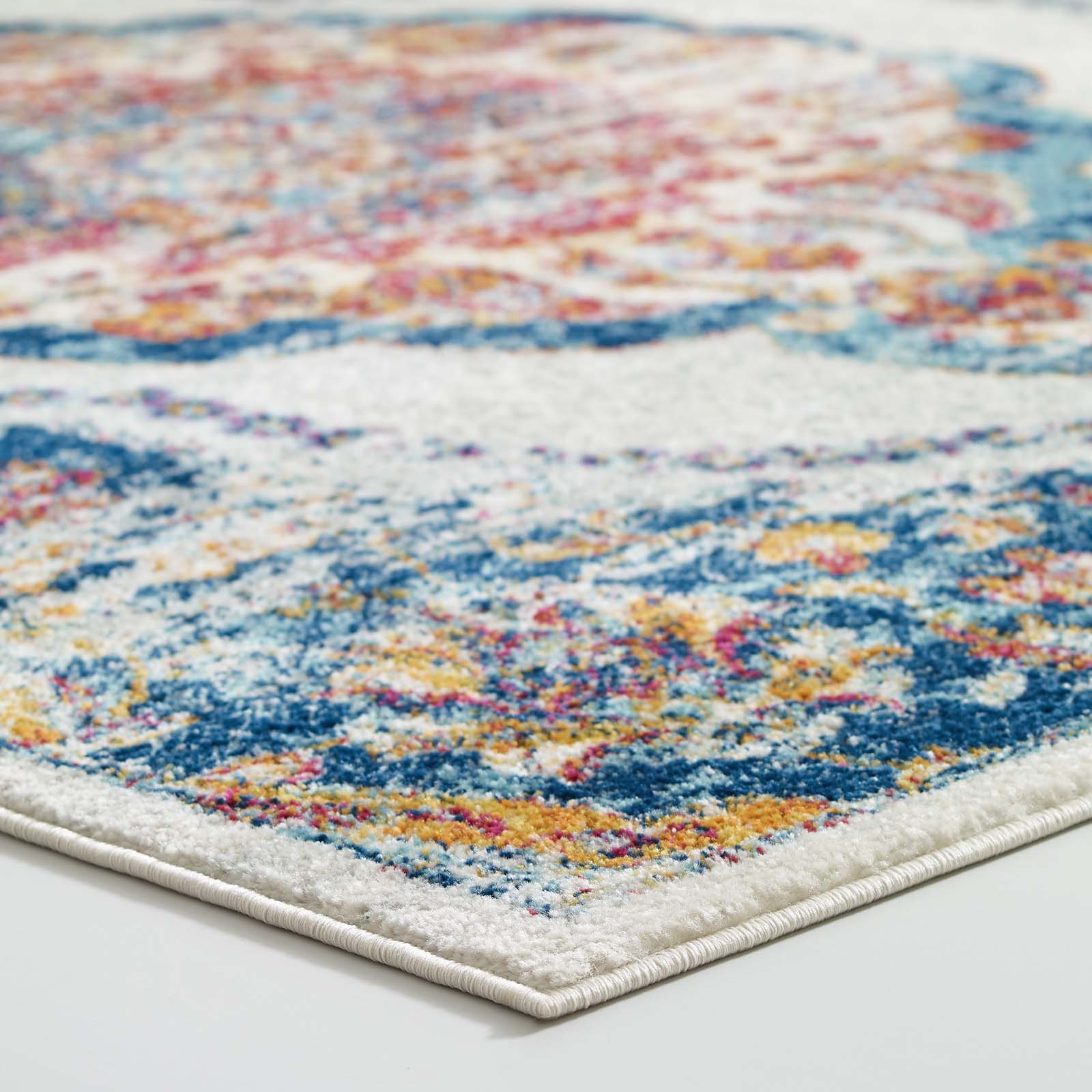 Entourage Malia Distressed Vintage Floral Vintage Medallion Area Rug by Modway
