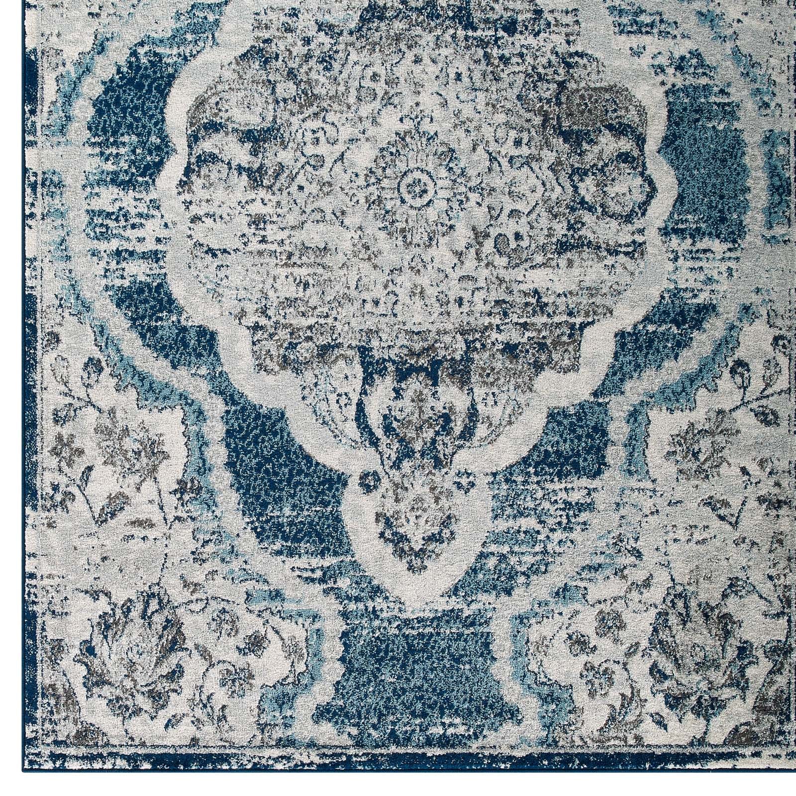 Entourage Malia Distressed Vintage Floral Vintage Medallion Area Rug by Modway