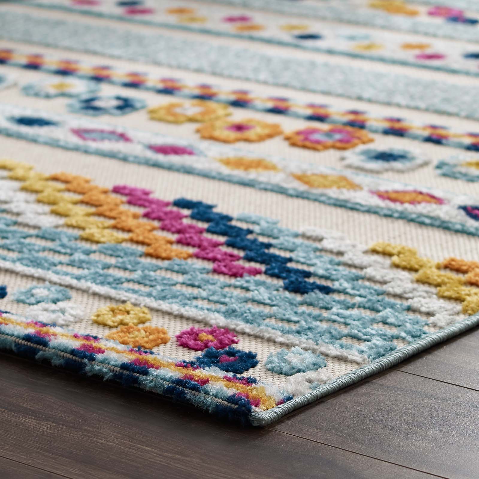 Reflect Cadhla Vintage Abstract Geometric Lattice Indoor and Outdoor Area Rug by Modway