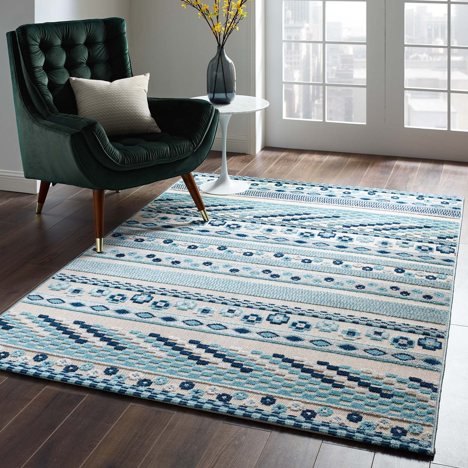 Reflect Cadhla Vintage Abstract Geometric Lattice Indoor and Outdoor Area Rug by Modway