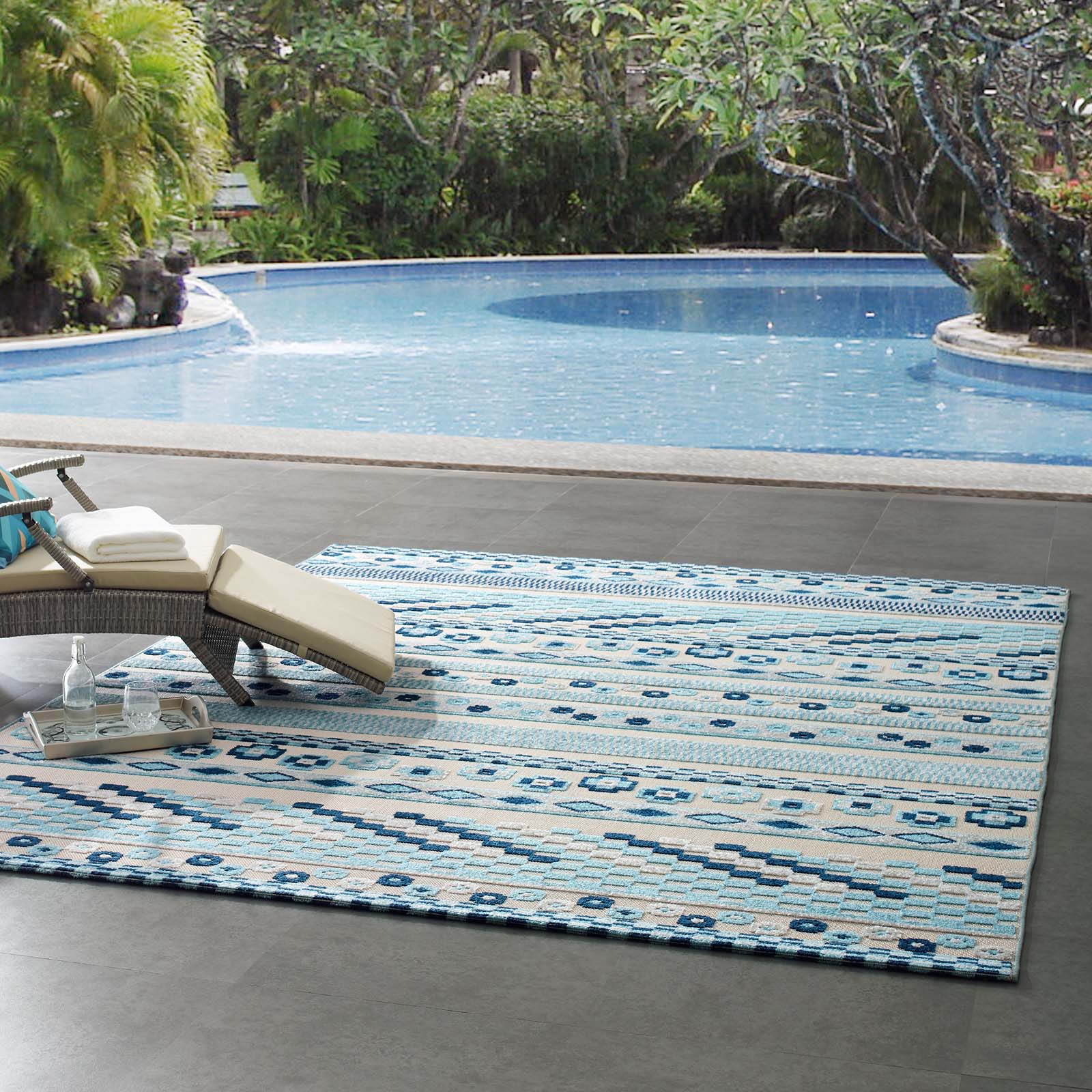 Reflect Cadhla Vintage Abstract Geometric Lattice Indoor and Outdoor Area Rug by Modway