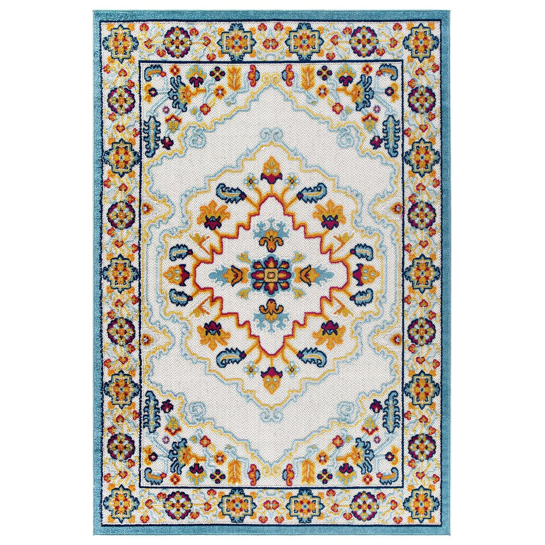 Reflect Ansel Distressed Floral Vintage Medallion Indoor and Outdoor Area Rug by Modway