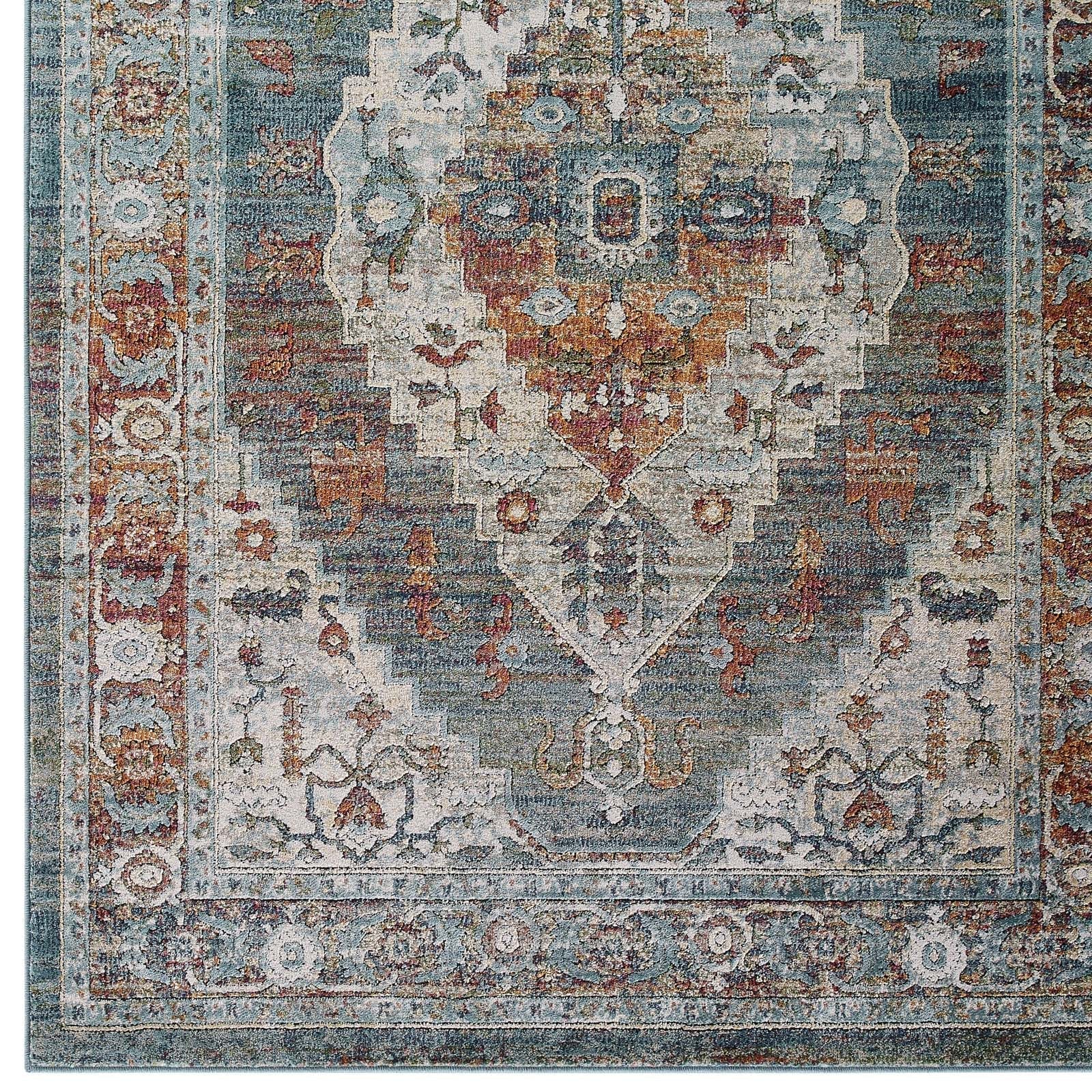 Tribute Camellia Distressed Vintage Floral Vintage Medallion Area Rug by Modway