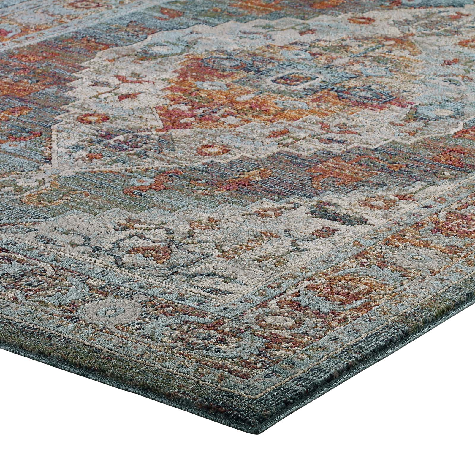 Tribute Camellia Distressed Vintage Floral Vintage Medallion Area Rug by Modway