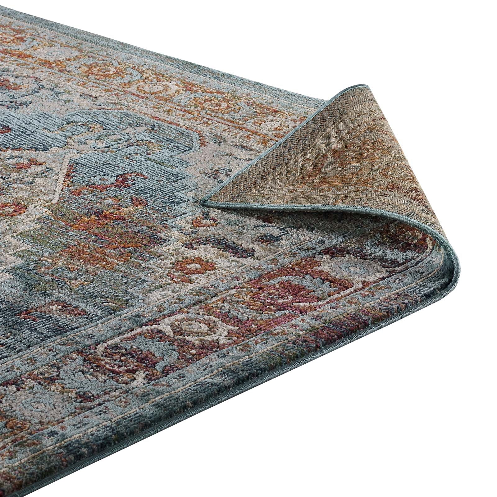 Tribute Camellia Distressed Vintage Floral Vintage Medallion Area Rug by Modway