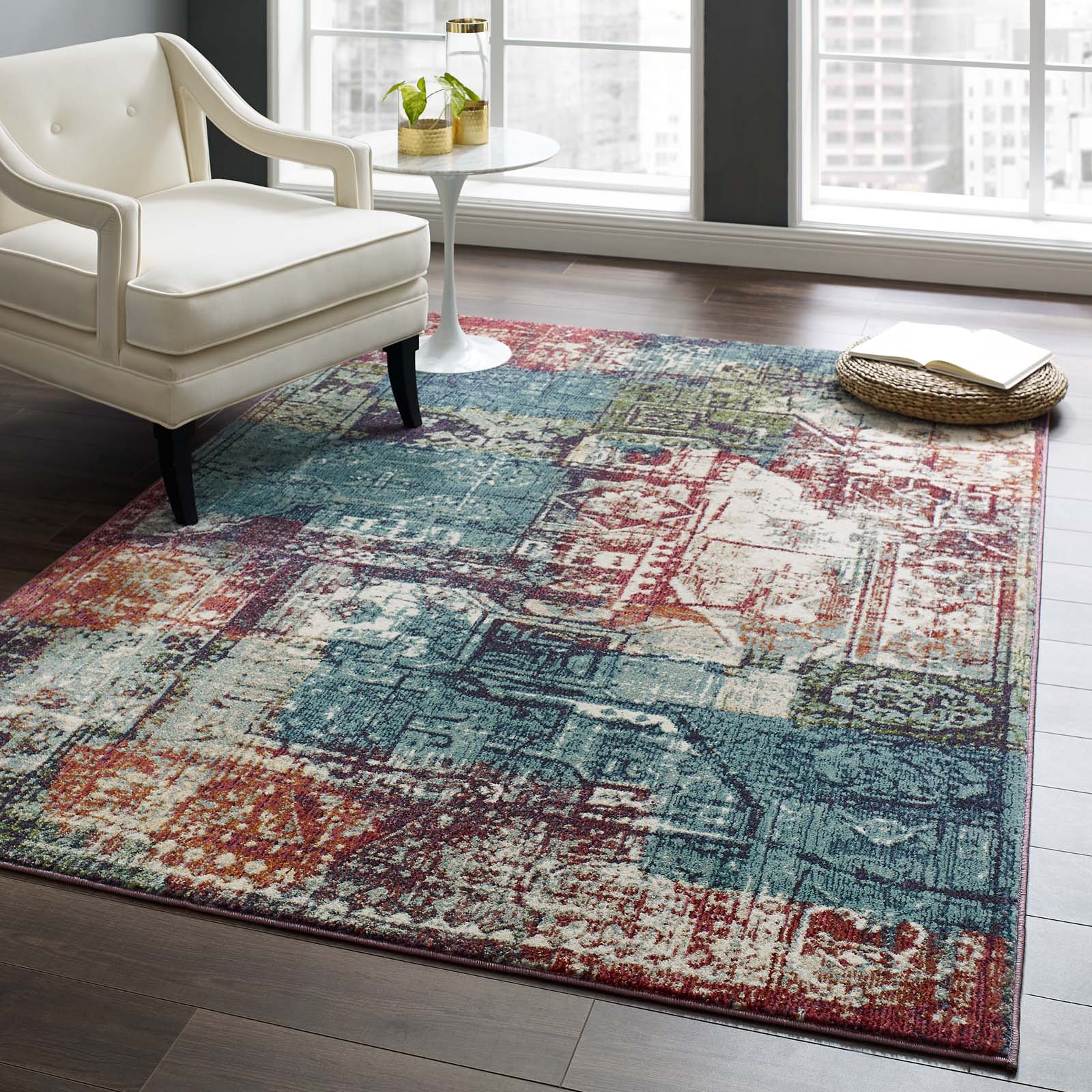 Tribute Elowen Contemporary Modern Vintage Mosaic Area Rug by Modway