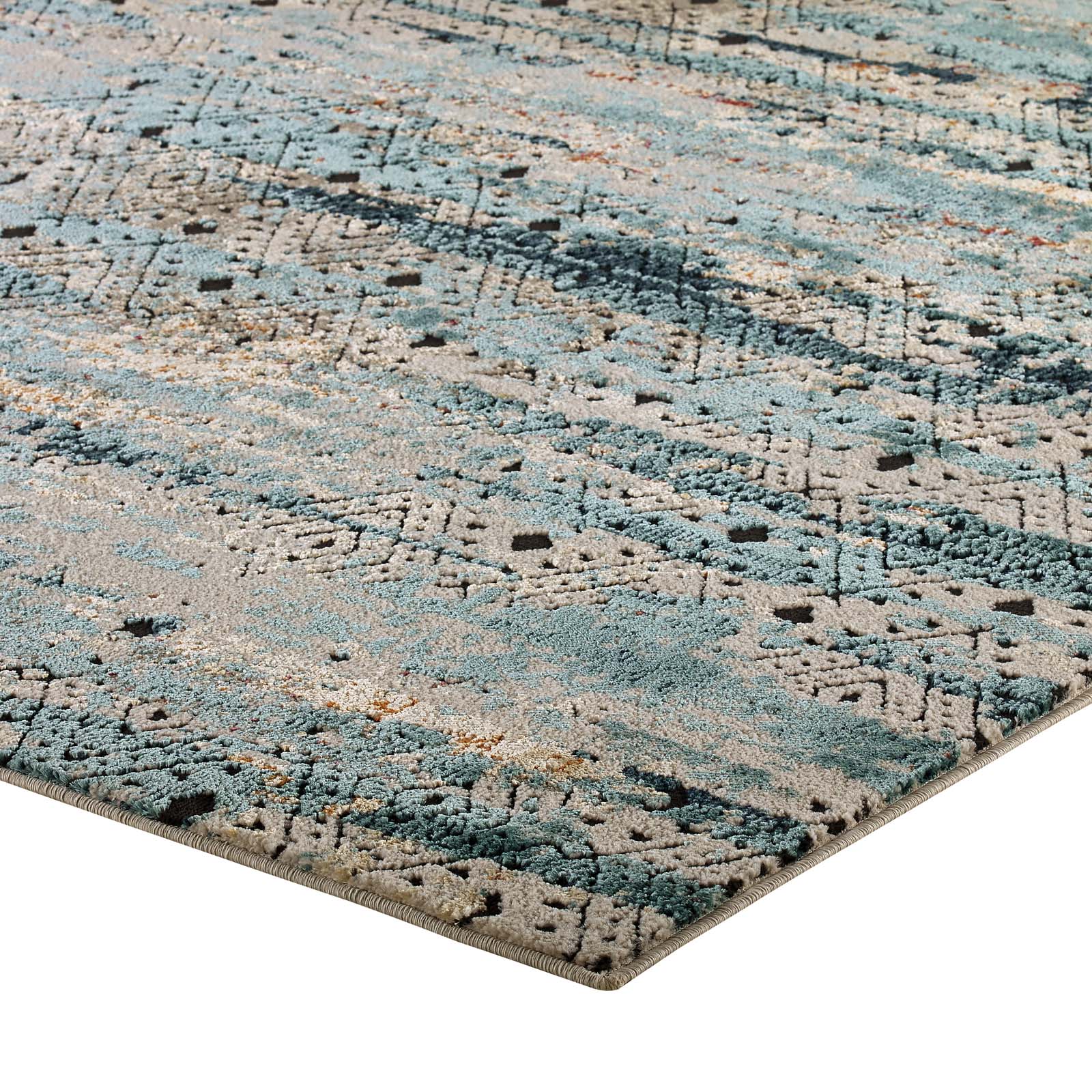 Tribute Eisley Rustic Distressed Transitional Diamond Lattice Area Rug by Modway