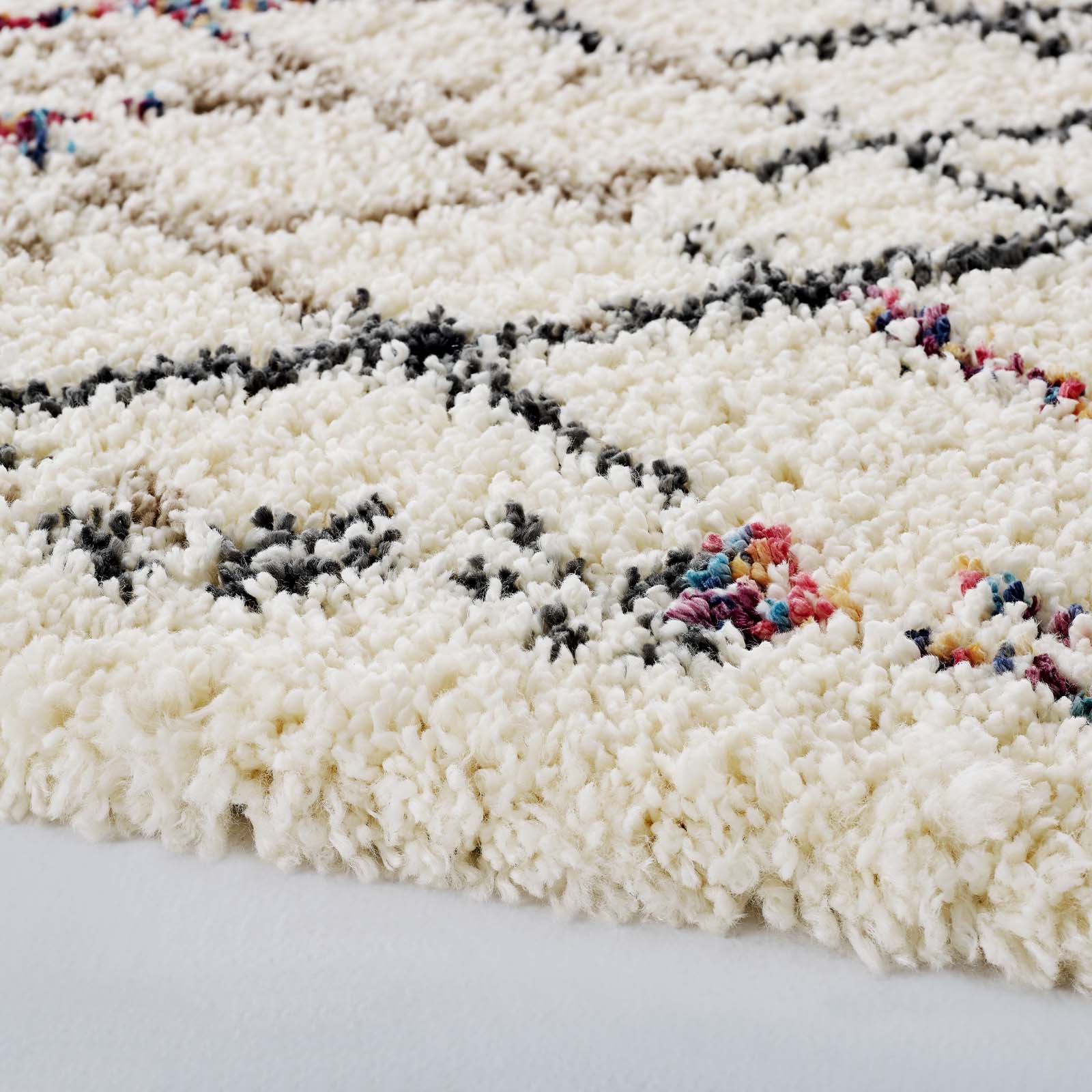Skadi Rainbow Diamond Shag Area Rug by Modway