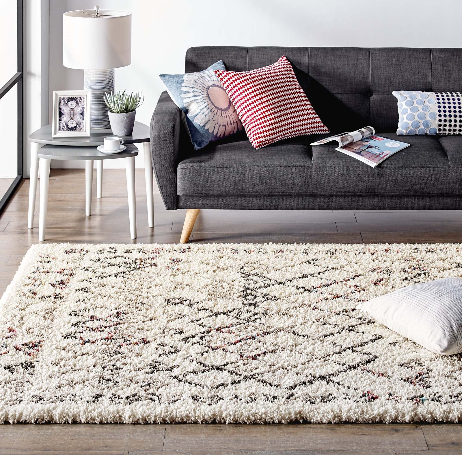Skadi Rainbow Diamond Shag Area Rug by Modway