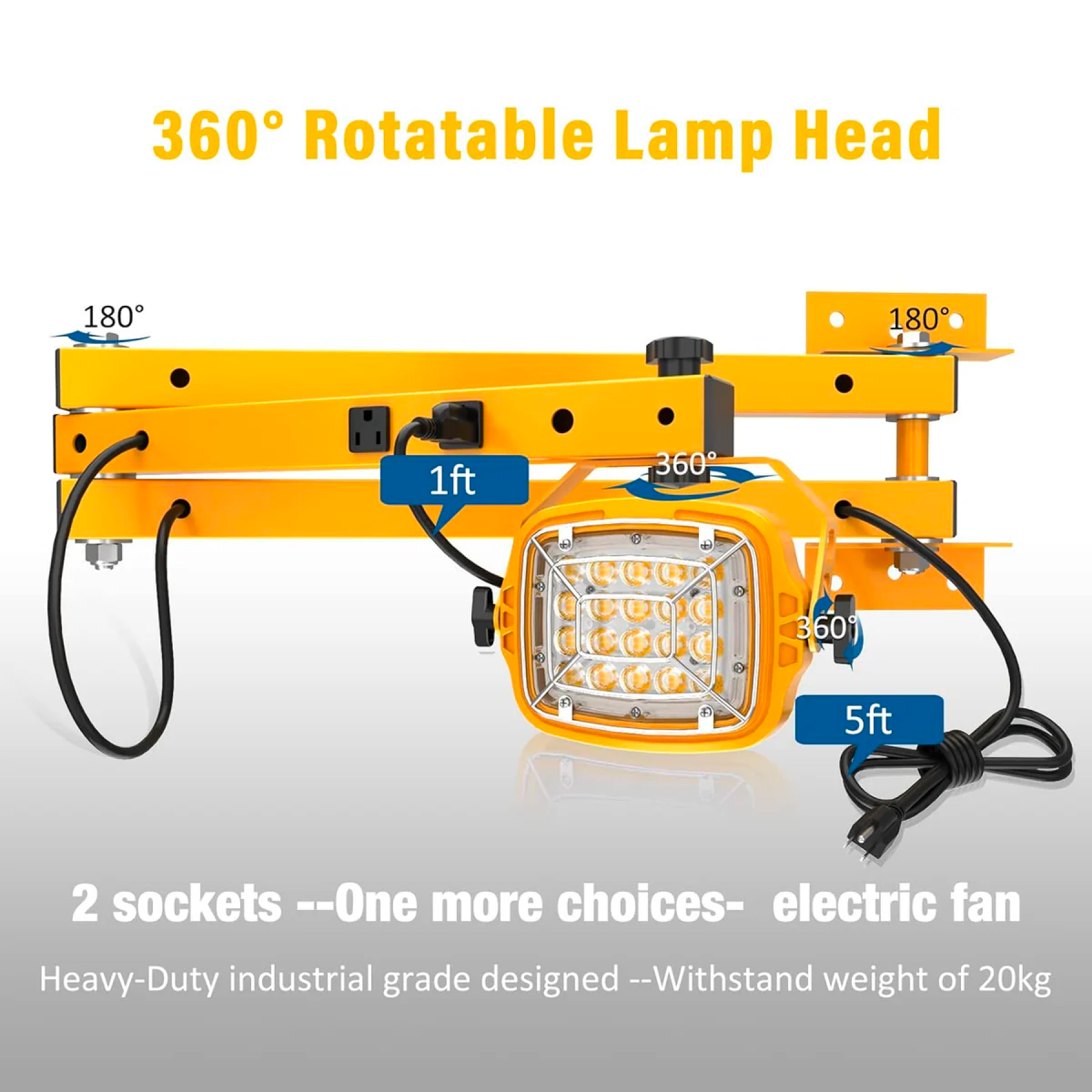 30W LED Loading Dock Light, Square Series, 4200LM , 5000K With Double Bracket 100-277V