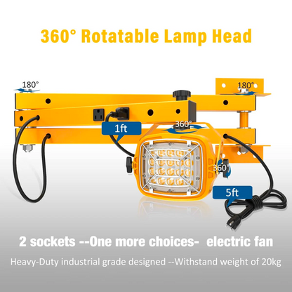 50W LED Loading Dock Light, Square Series, 7000LM , 5000K With Double Bracket 100-277V
