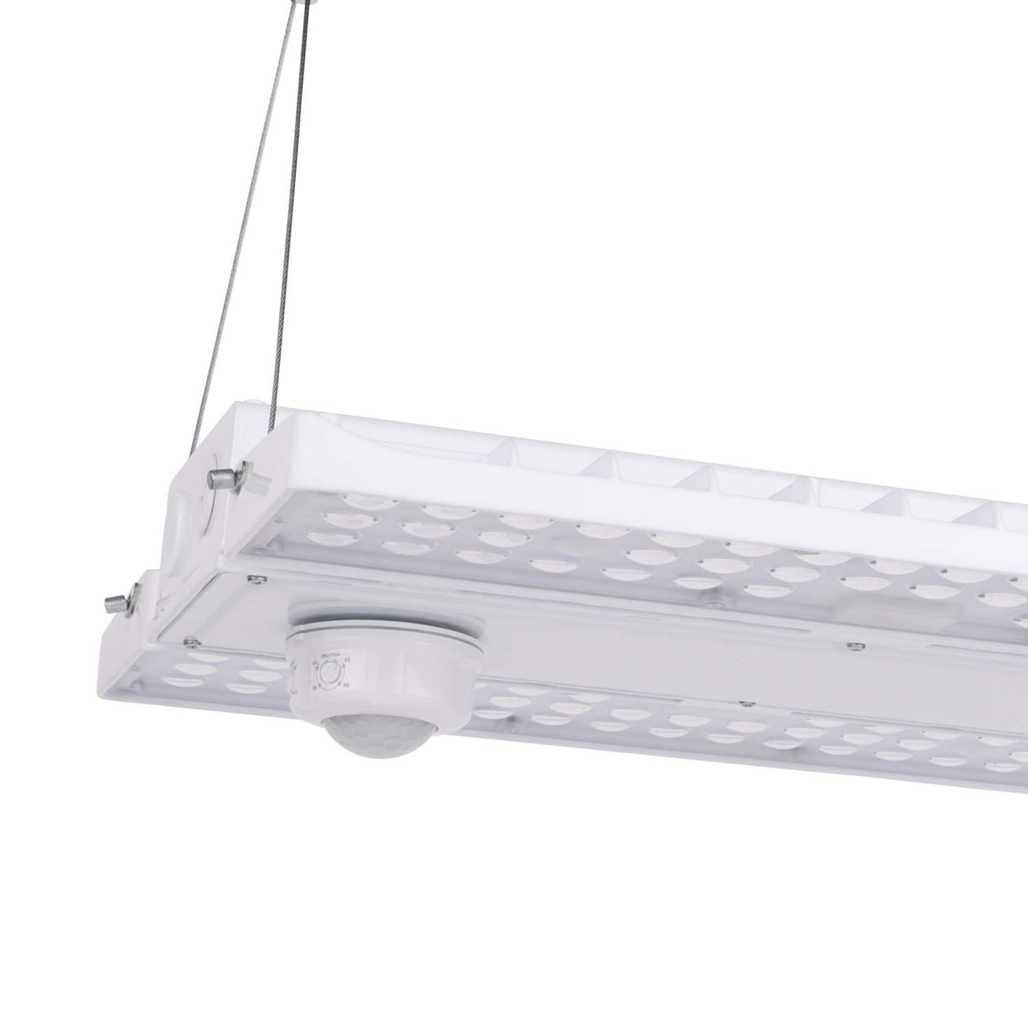 1.2FT LED Linear High Bay Light 155/180/210W Wattage Adjustable - 4000/5000K - 31500Lumens 0-10V Dimmable With sensor base, 277-480VAC Input Voltage DLC 5.1 Premium, White