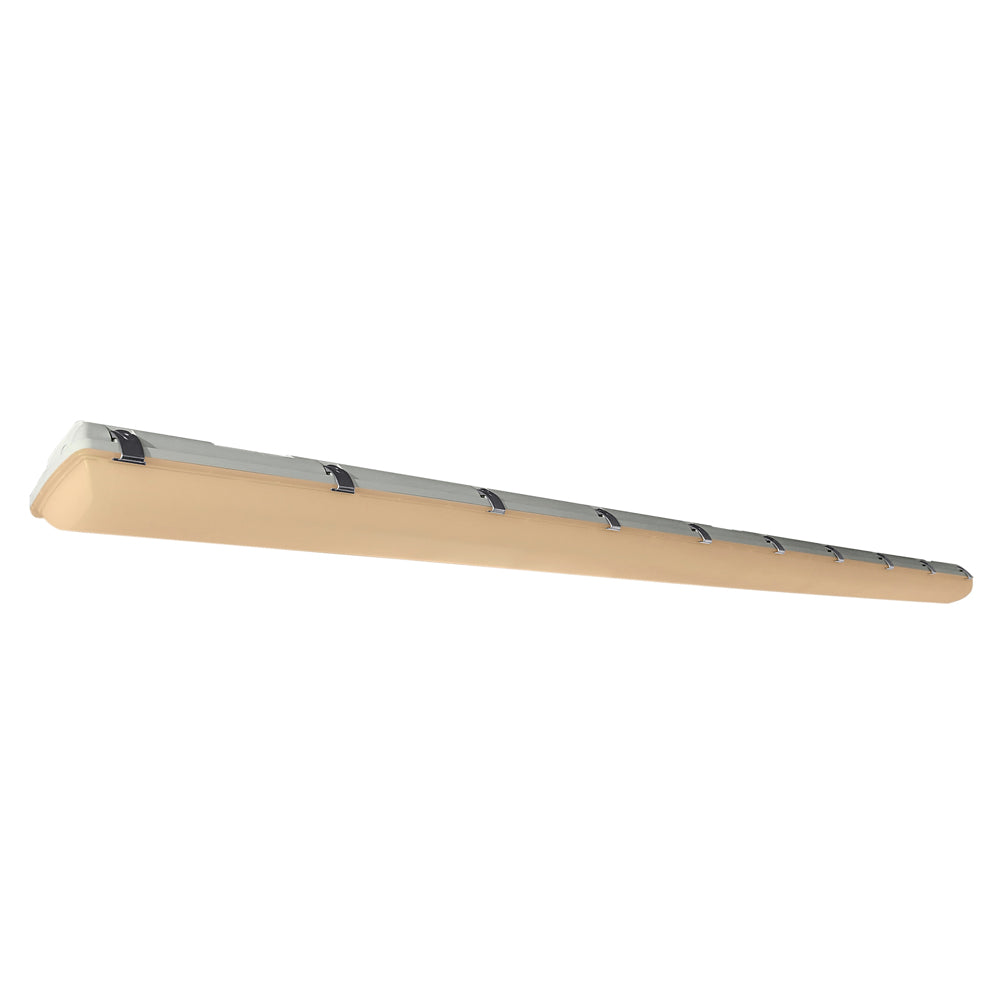 8ft LED Vapor Tight Light Fixture - 65W/75W/90W - Selectable CCT (3500K/4000K/5000K) - IP65 Waterproof - 0-10V Dimmable - IK10 Rated - 5-Year Warranty