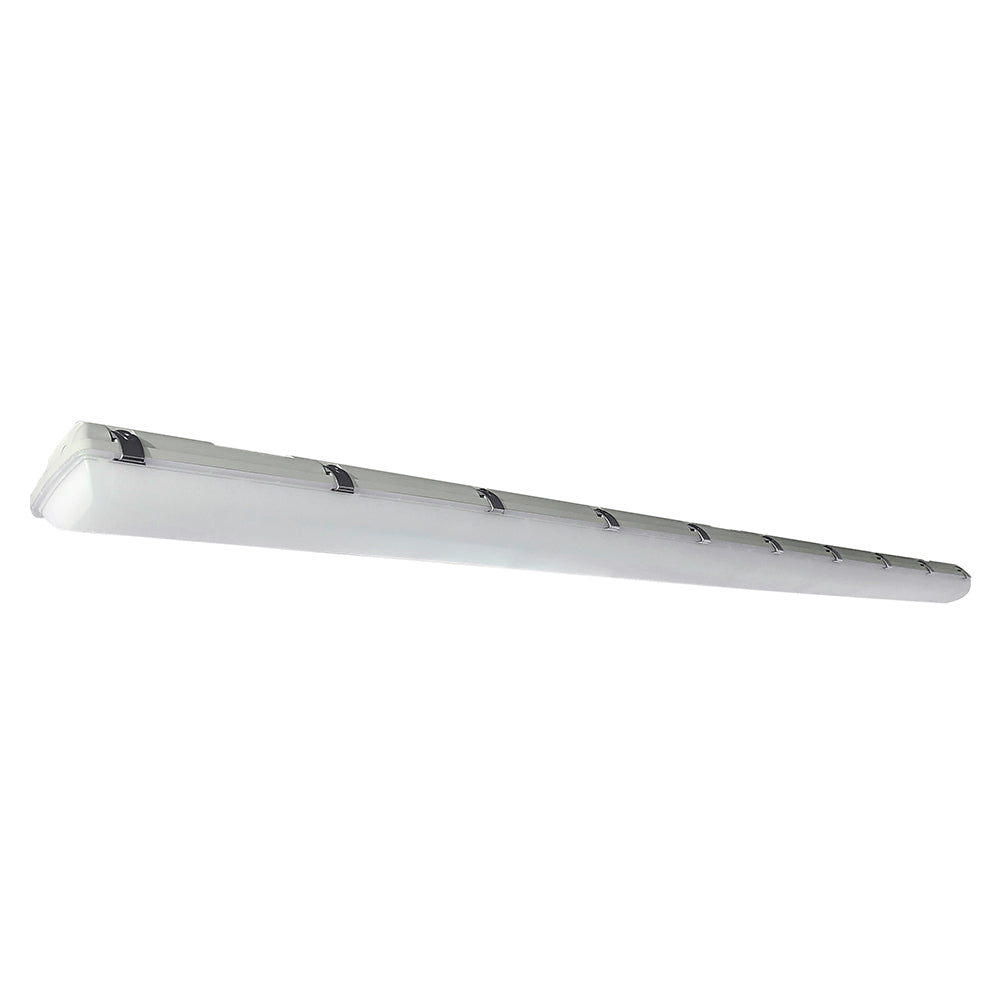 8ft LED Vapor Tight Light Fixture - 65W/75W/90W - Selectable CCT (3500K/4000K/5000K) - IP65 Waterproof - 0-10V Dimmable - IK10 Rated - 5-Year Warranty