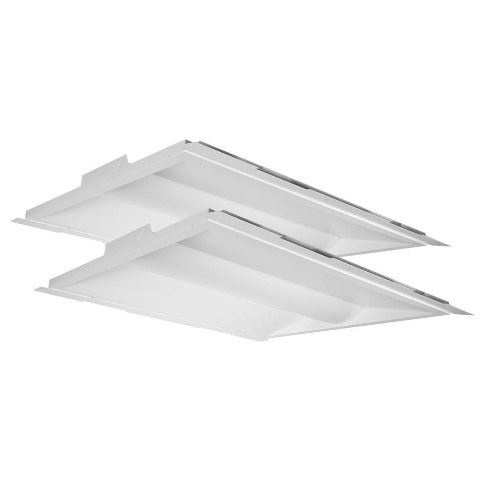 2x2 ft LED Troffer with Sensor Base Wattage Adjustable (20W/30W/40W) - Color Changeable (3000K/4000K/5000K), 130LM/Watt, 120-277VAC, 0-10V Dimmable - ETL, DLC Premium Listed - 5 Years Warranty (4-Pack)