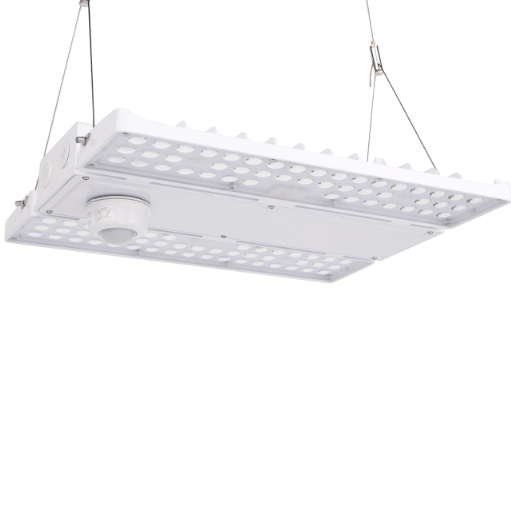 1.2FT LED Linear High Bay Light 90/105/130W Wattage Adjustable, 5000k - 20,020 Lumens , 0-10V Dimmable With sensor base, 120-277VAC Input Voltage - DLC 5.1 Premium, White